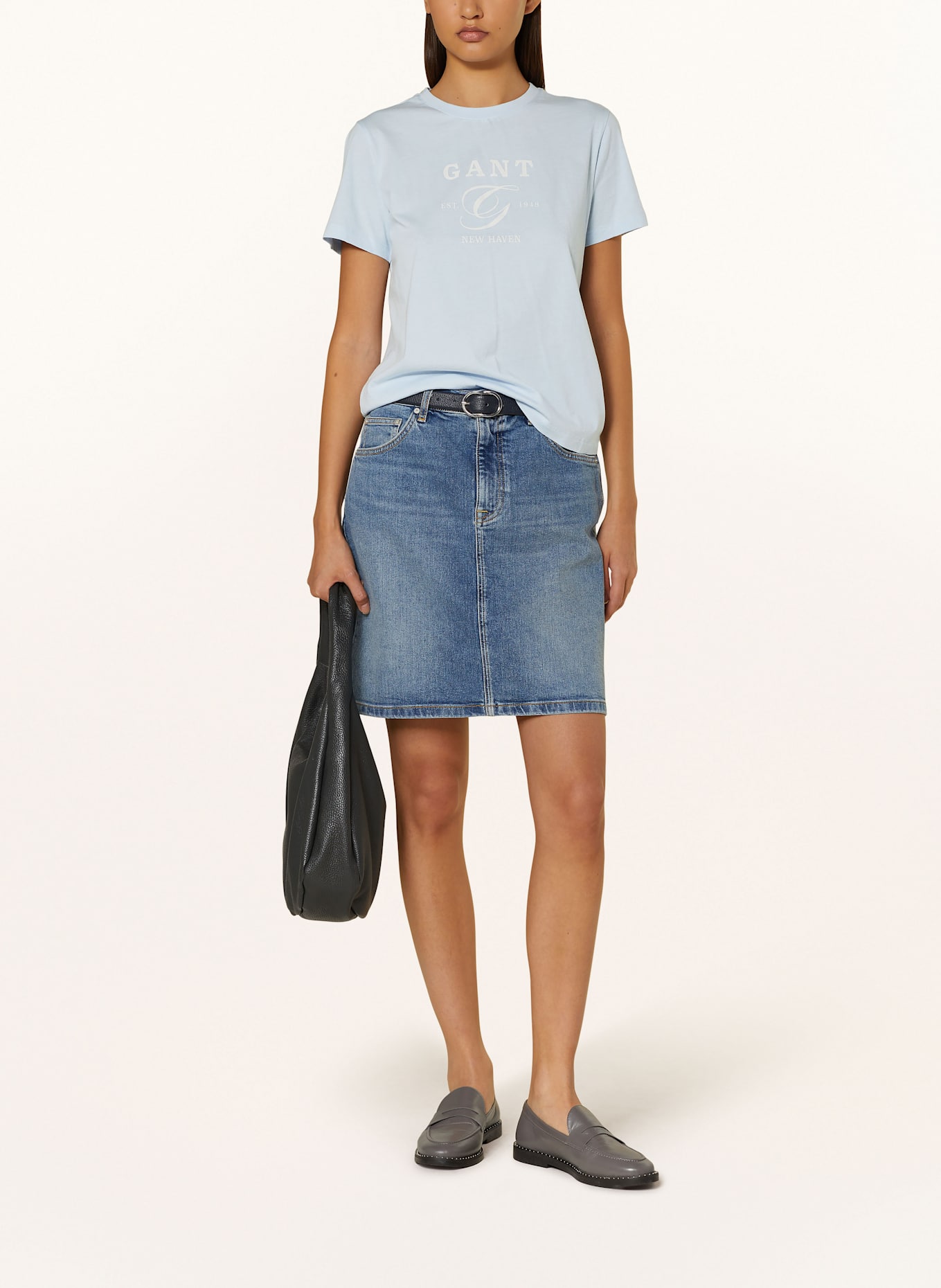 GANT T-Shirt: HELLBLAU/ WEISS