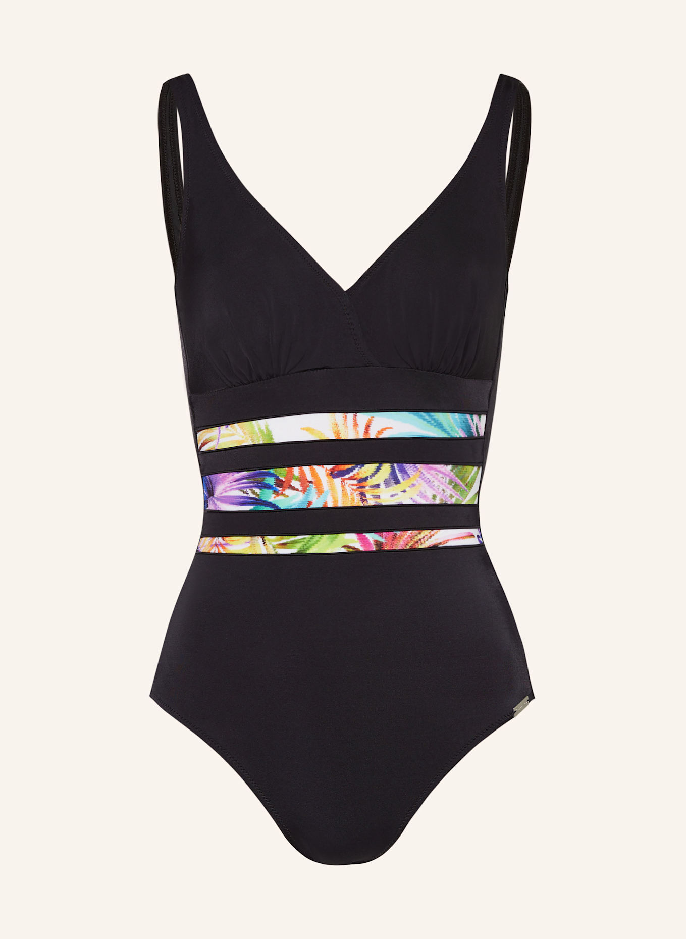 Charmline PALMERAIE VIEW shape swimsuit: BLACK/ TURQUOISE/ PURPLE