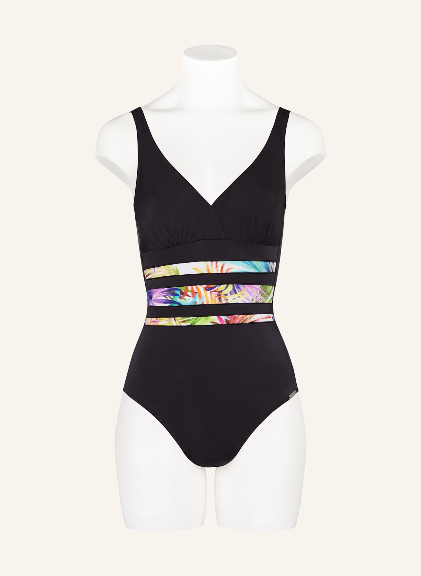 Charmline PALMERAIE VIEW shape swimsuit: BLACK/ TURQUOISE/ PURPLE