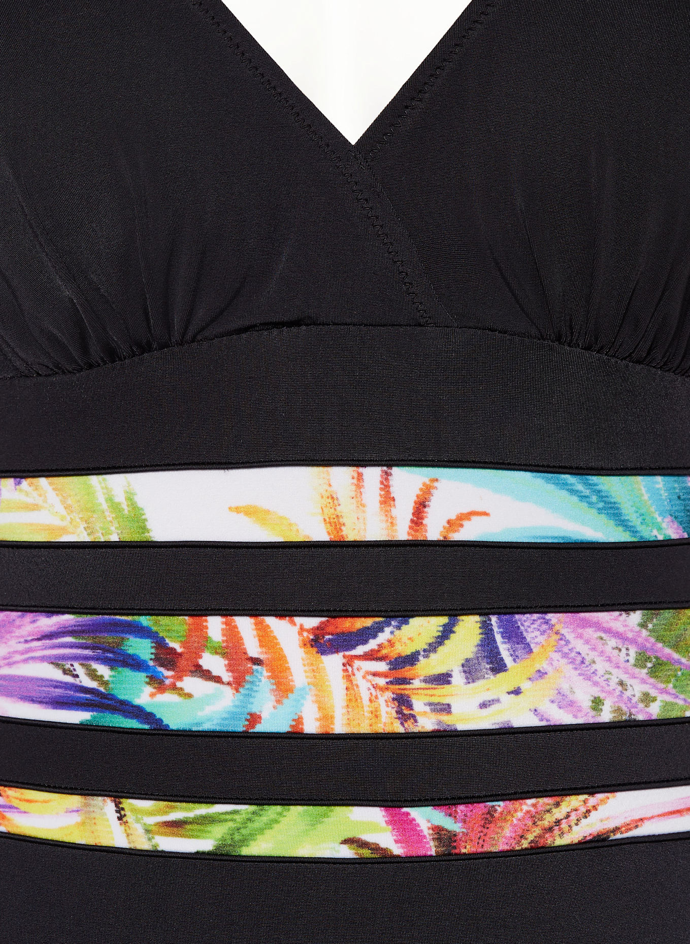 Charmline PALMERAIE VIEW shape swimsuit: BLACK/ TURQUOISE/ PURPLE