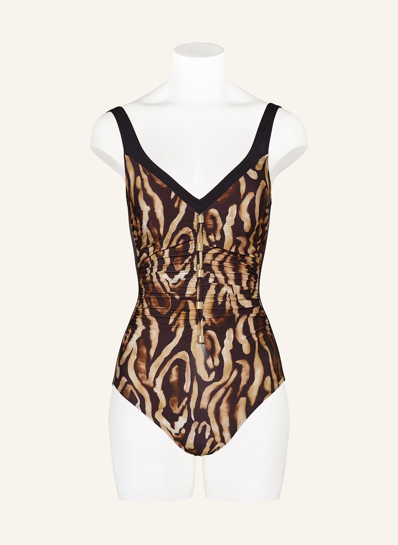 Charmline Shape-Badeanzug WILD NOBLESSE: SCHWARZ / CAMEL / BRAUN