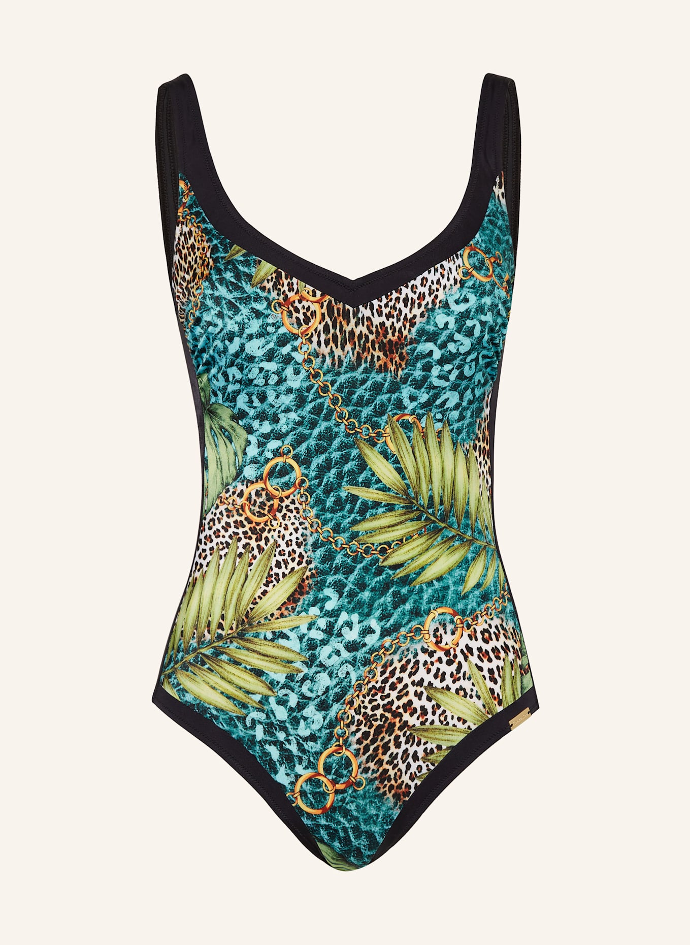 Charmline Shape-Badeanzug JUNGLE JEWELS: SCHWARZ/ GRÜN/ PETROL