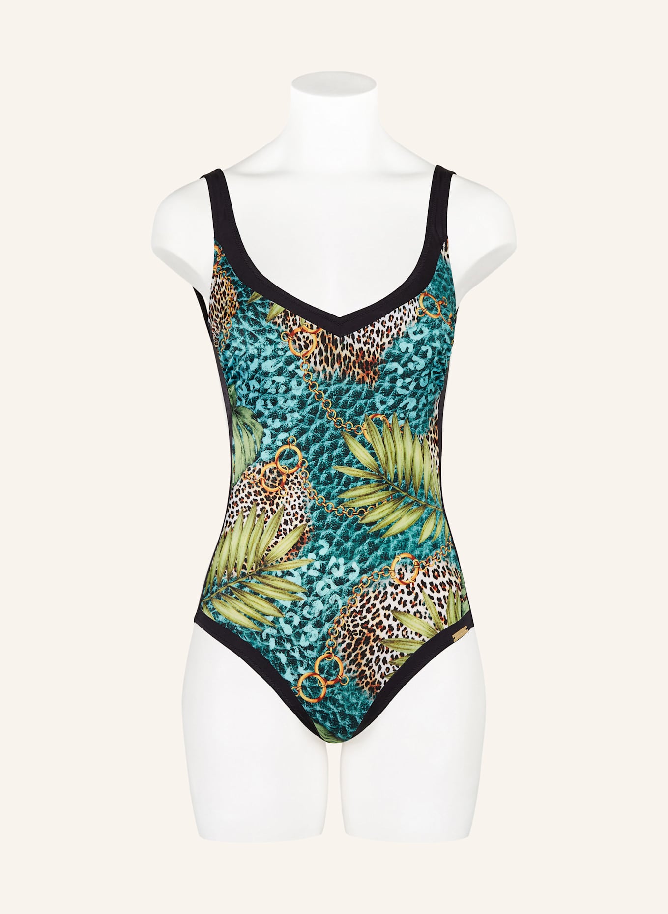 Charmline Shape-Badeanzug JUNGLE JEWELS: SCHWARZ/ GRÜN/ PETROL