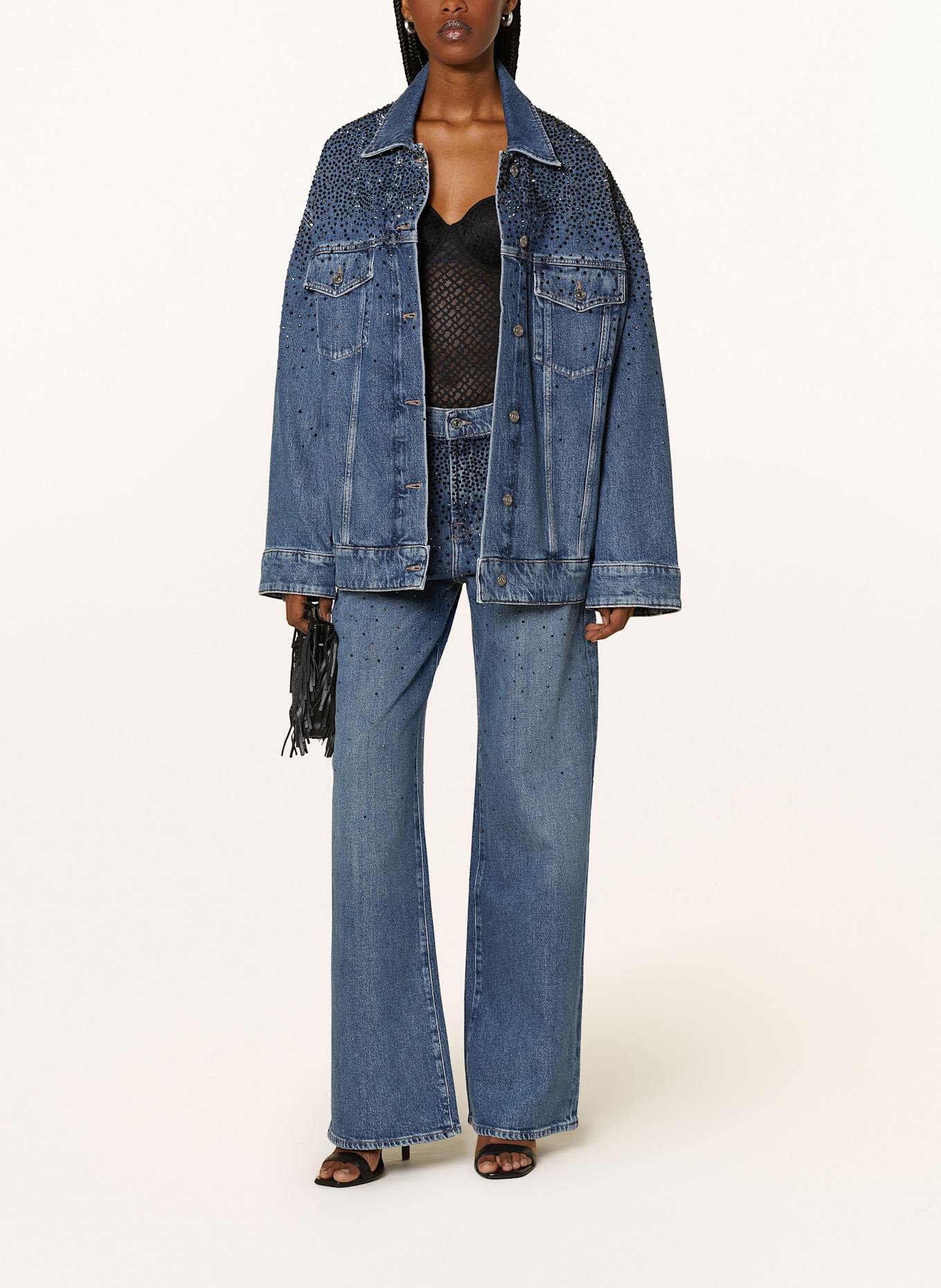 7 for all mankind Jeansjacke OLI mit Schmucksteinen: DUNKELBLAU