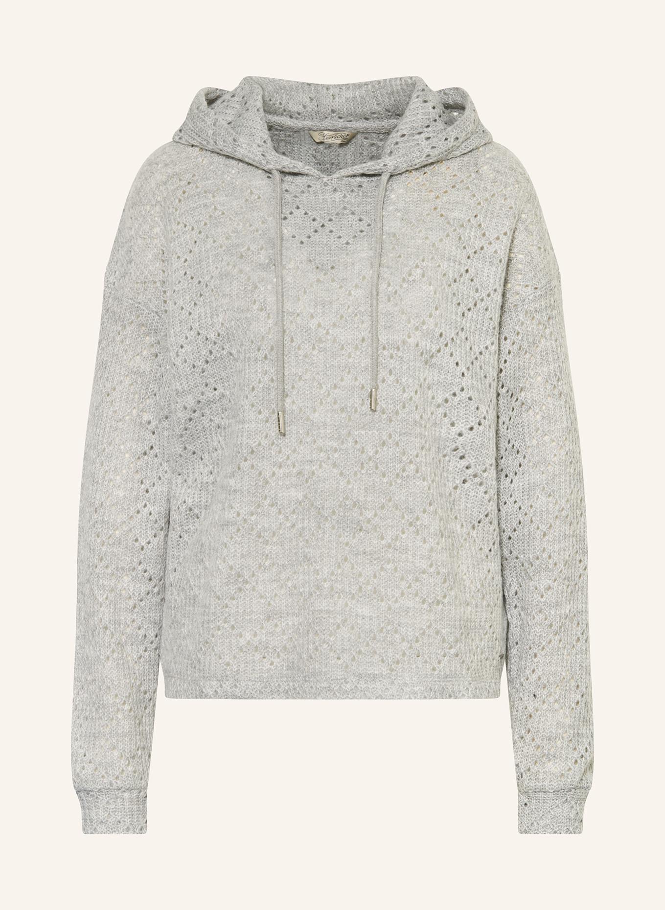 White knitted hoodie discount