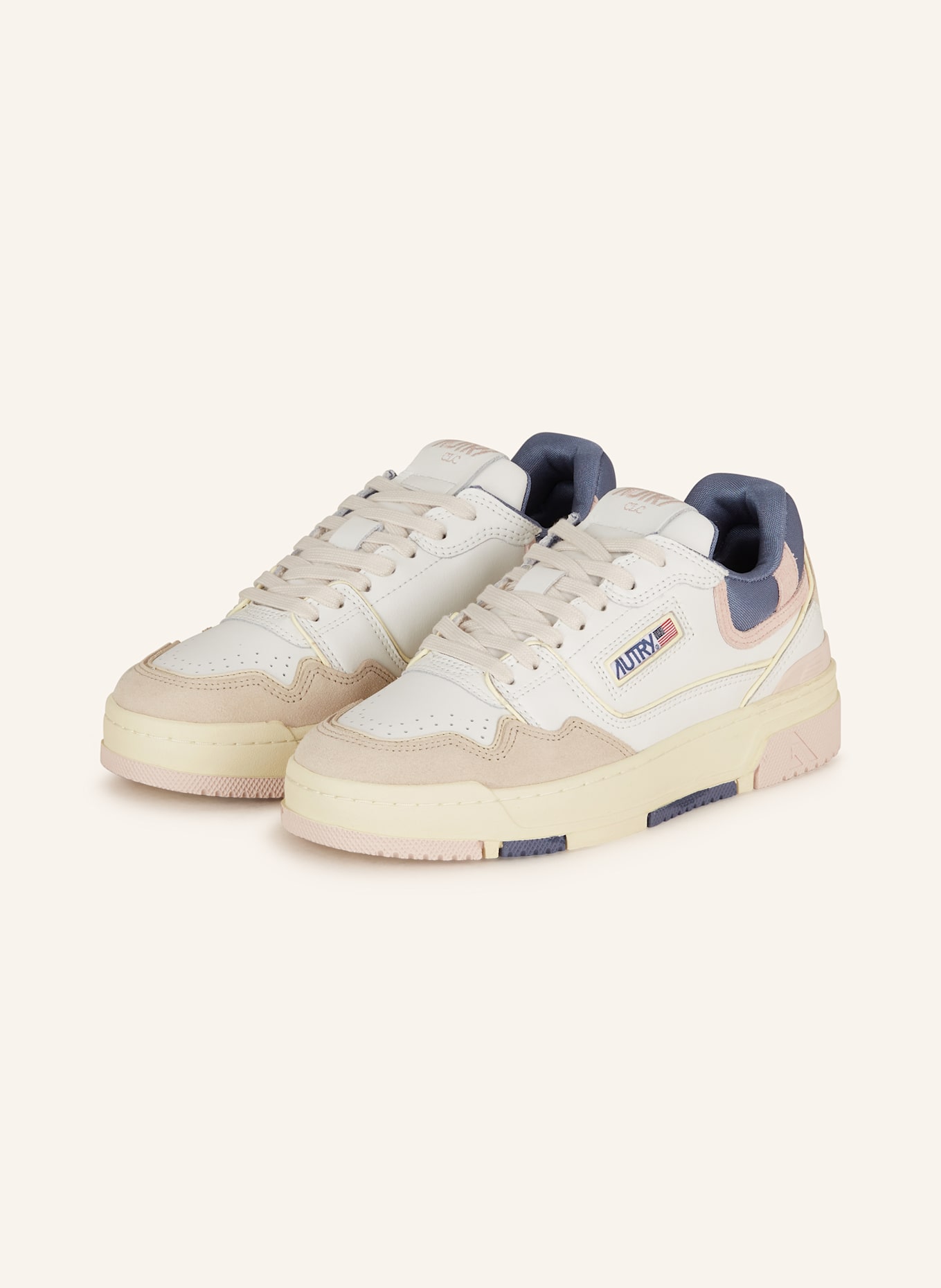 AUTRY Sneaker CLC LOW MC: WEISS/ BEIGE/ GELB
