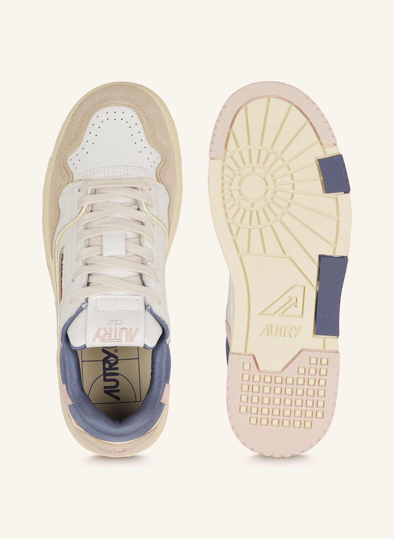 AUTRY Sneaker CLC LOW MC: WEISS/ BEIGE/ GELB
