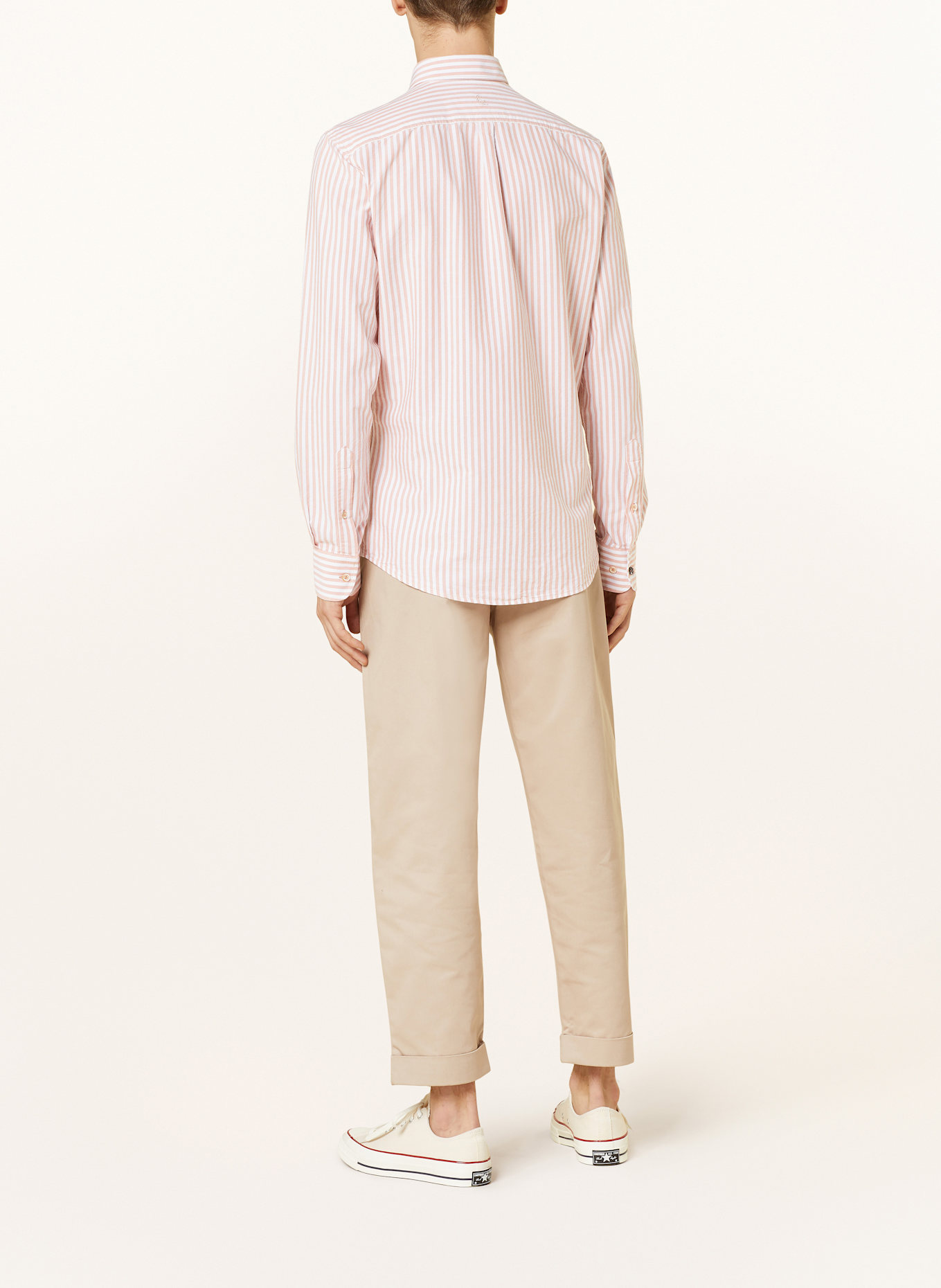 COLOURS & SONS Hemd Regular Fit: WEISS / HELLORANGE