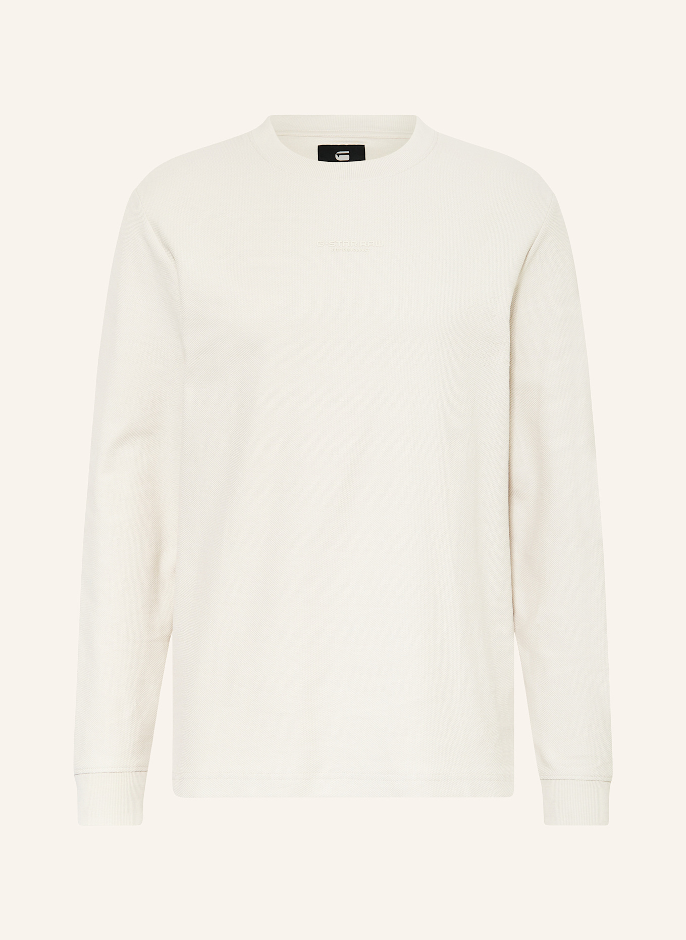 G-Star Longsleeve: BEIGE/ WEISS