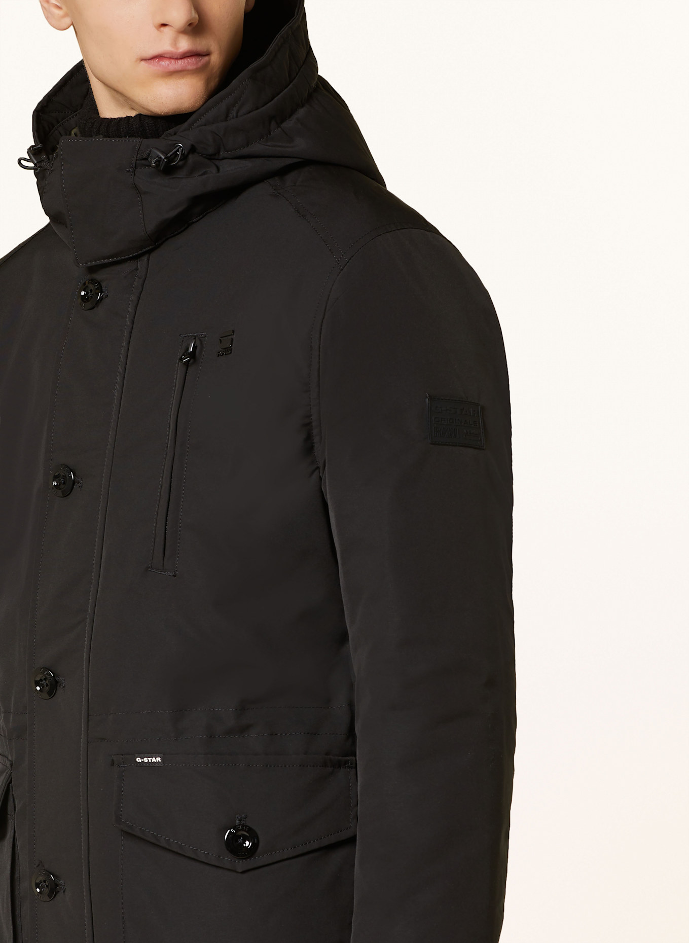 G-Star Parka VODAN z odpinanym kapturem, Kolor: CZARNY (Obrazek 6)