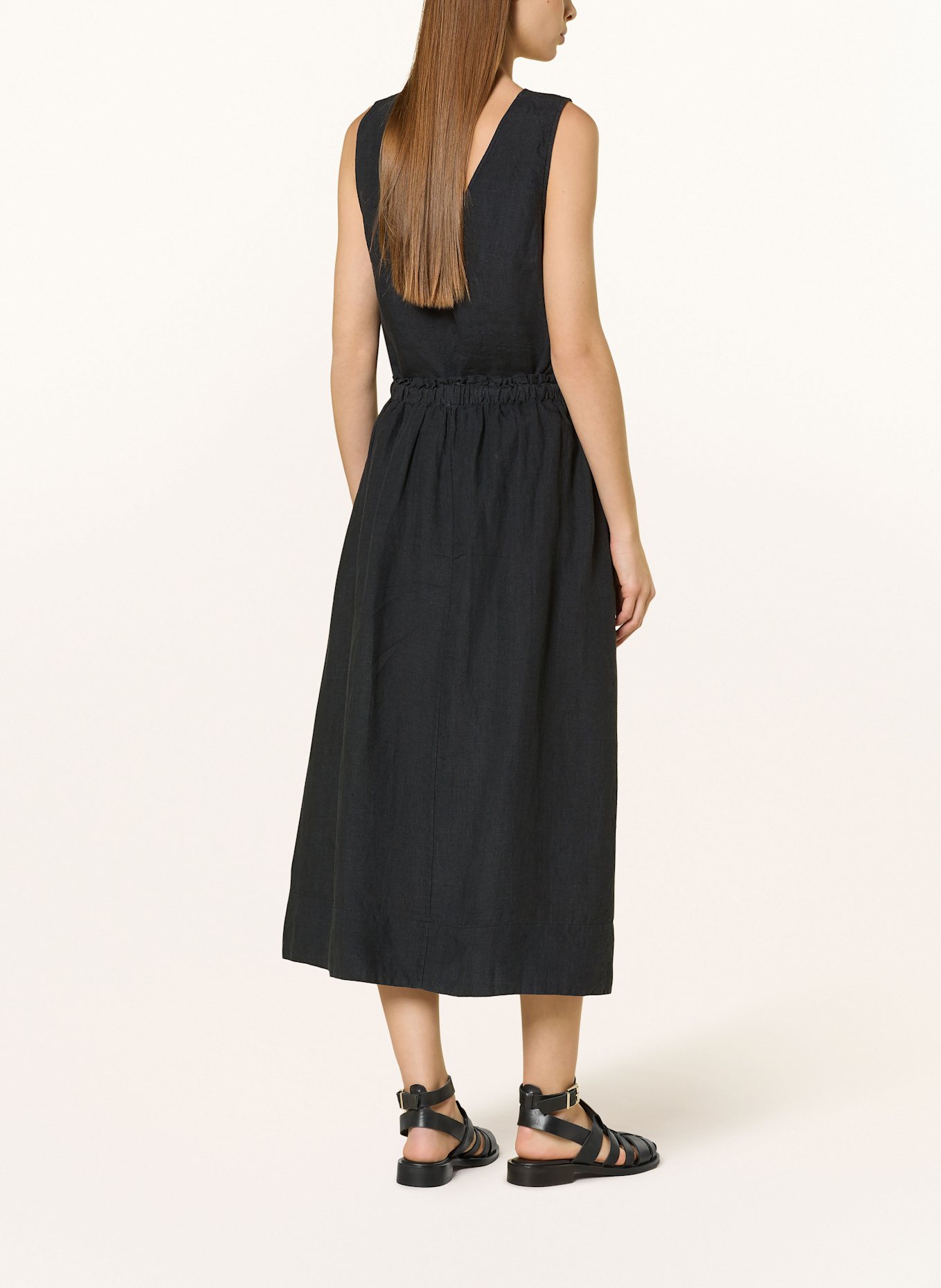SELECTED Femme Spódnica z lnu: CZARNY