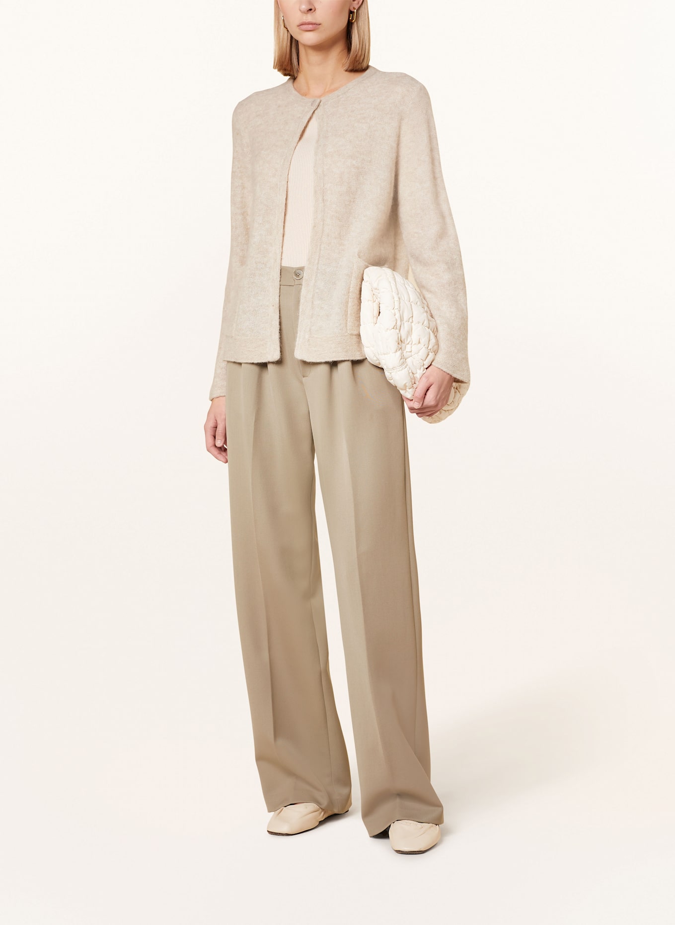 MAERZ MUENCHEN Strickjacke mit Alpaka: CREME