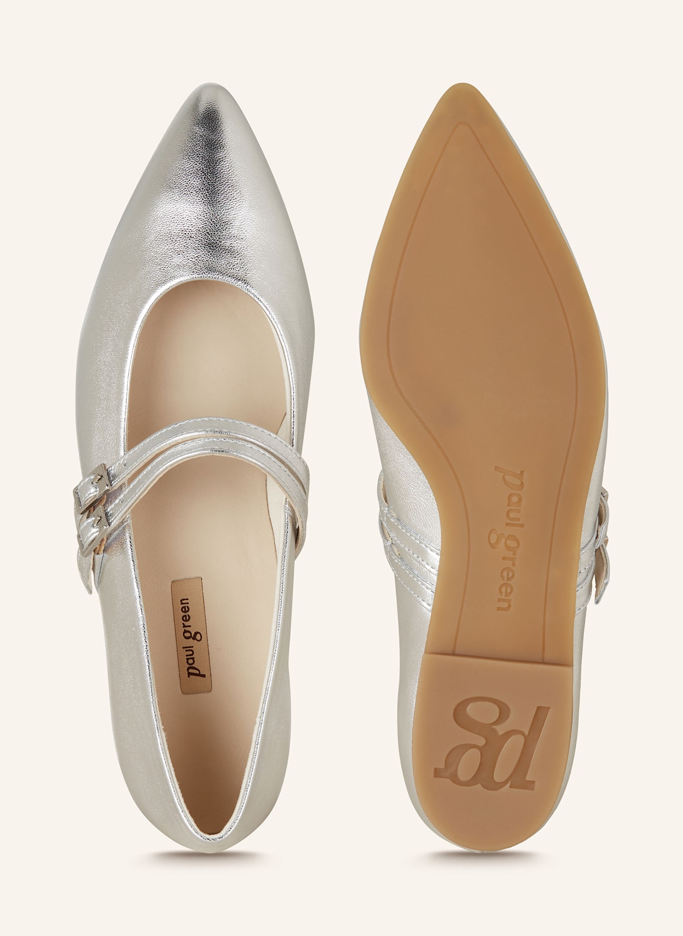 paul green Baleriny Mary Jane: SREBRNY