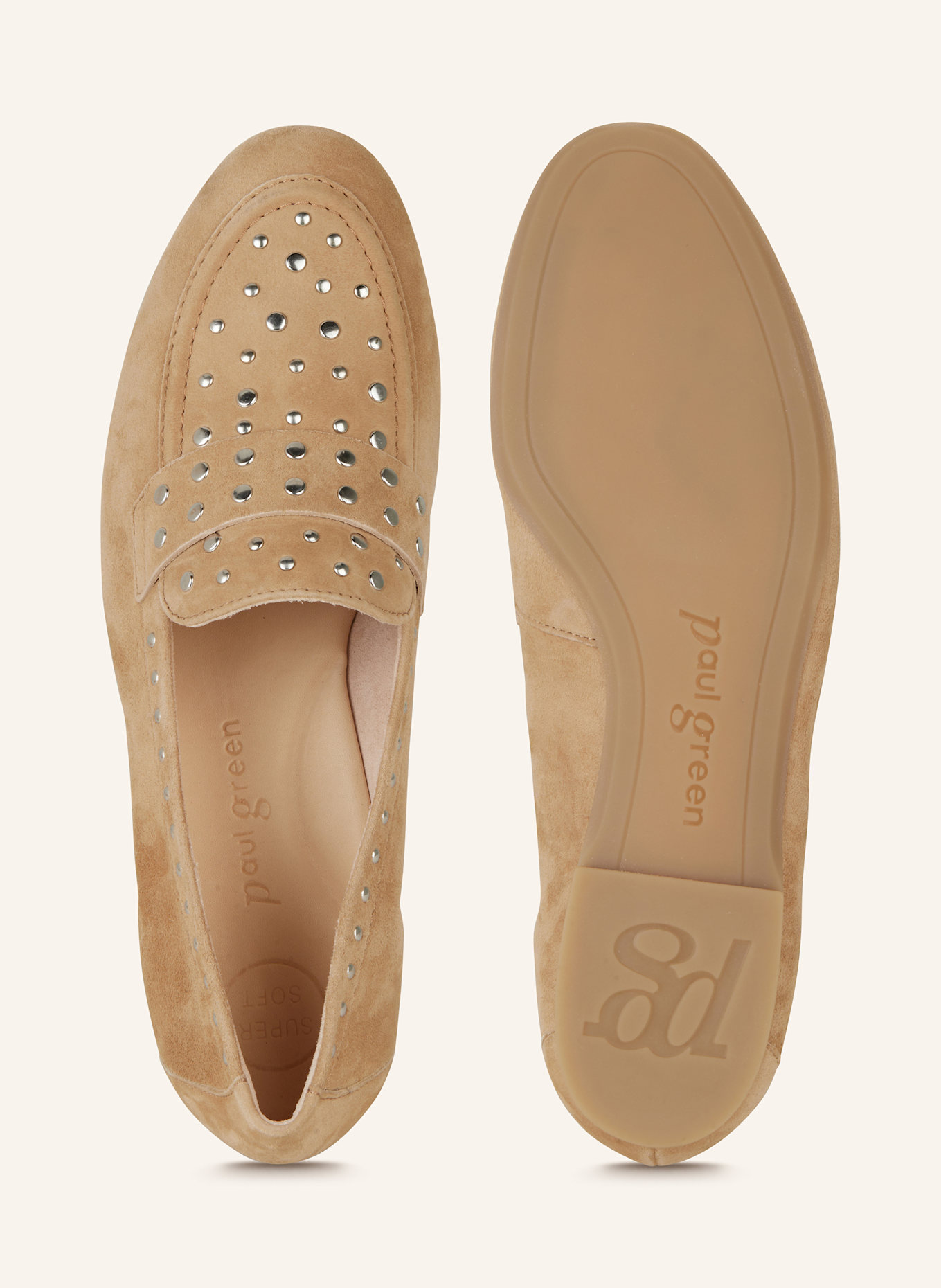 paul green Slipper mit Schmucksteinen: BEIGE