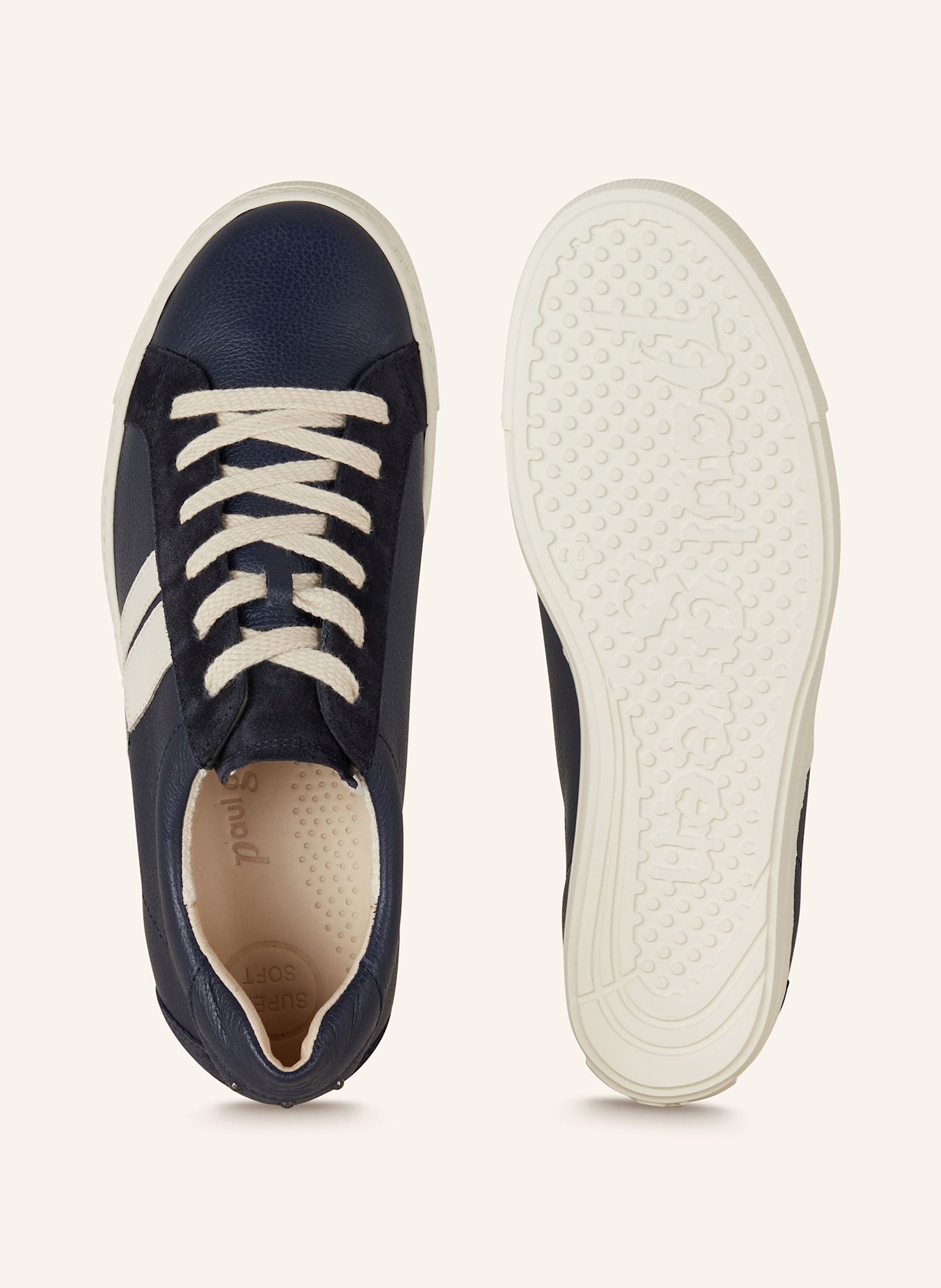 paul green Sneaker mit Schmucksteinen: DUNKELBLAU / WEISS