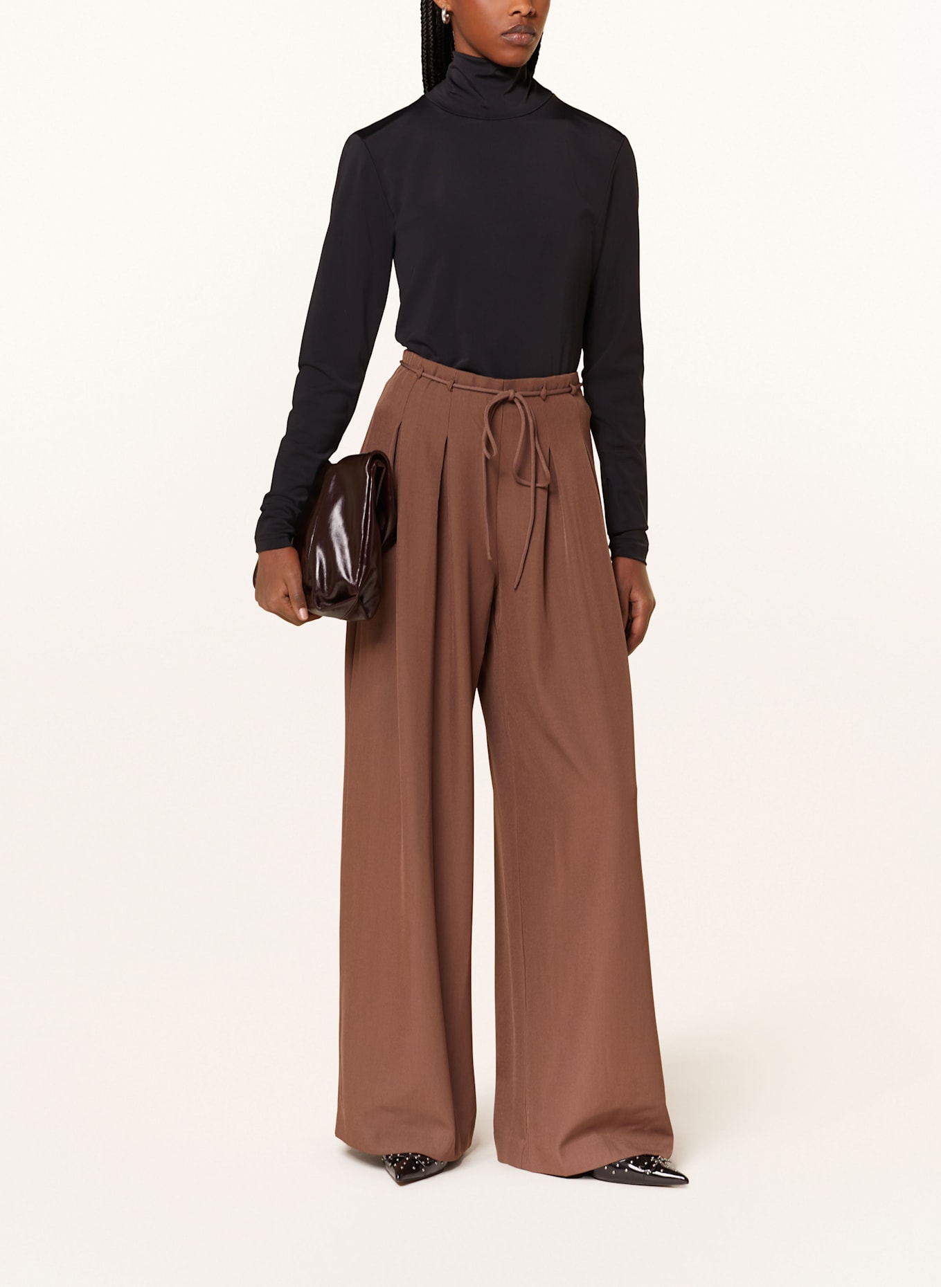 Y.A.S. Wide leg trousers: BROWN