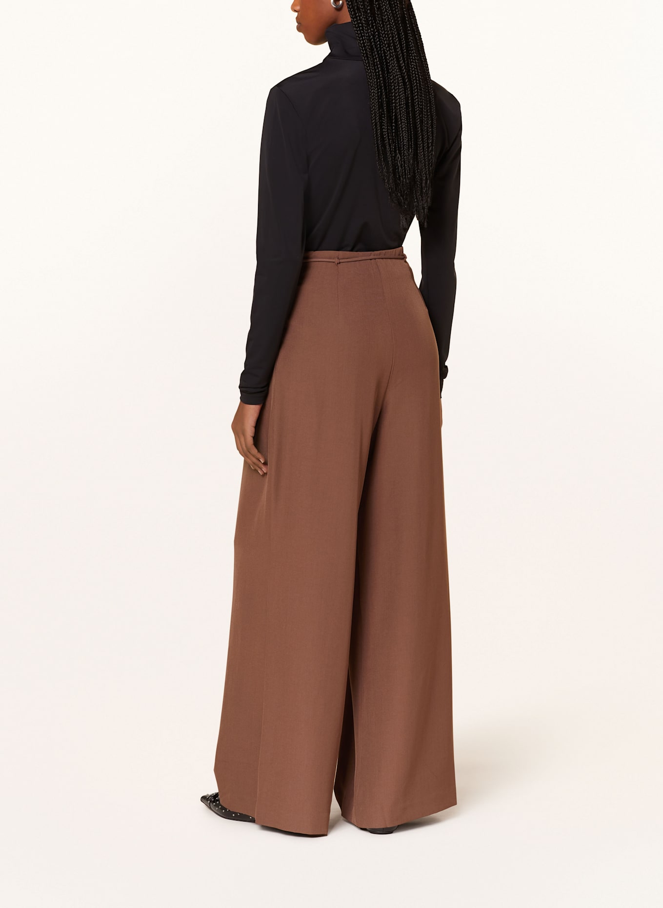 Y.A.S. Wide leg trousers: BROWN