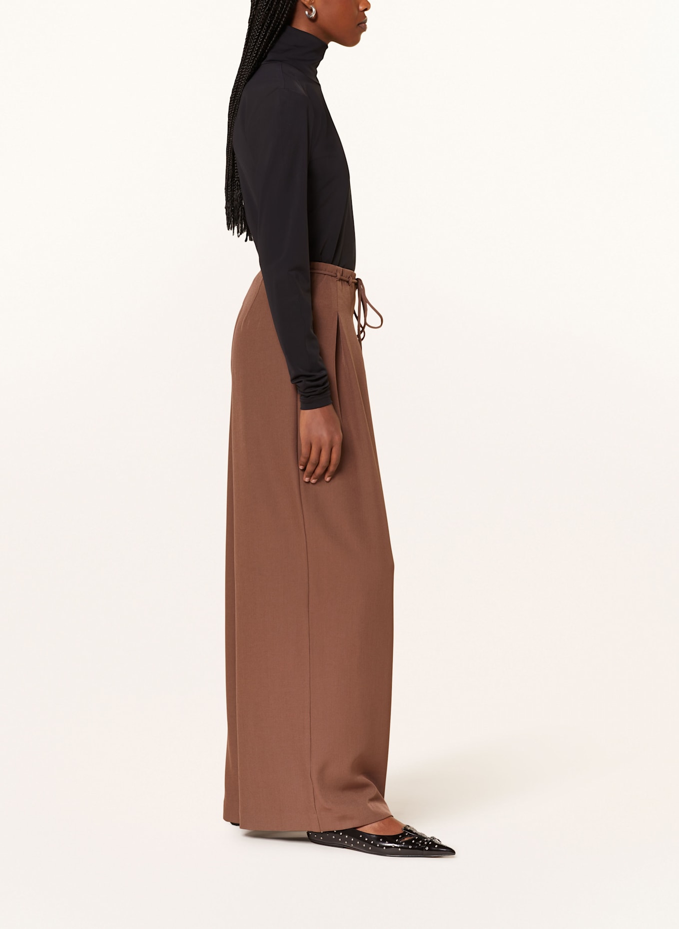 Y.A.S. Wide leg trousers: BROWN