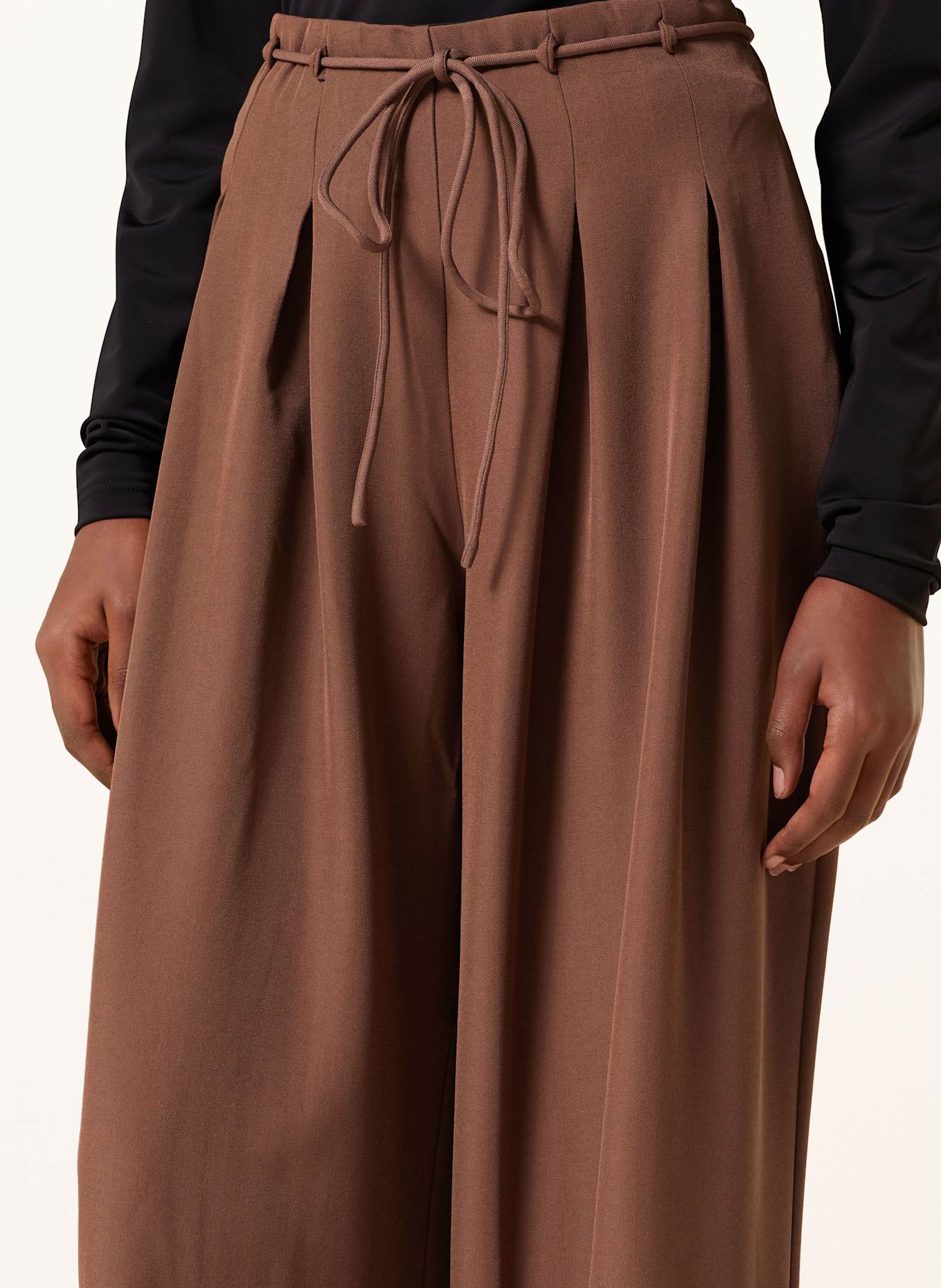 Y.A.S. Wide leg trousers: BROWN