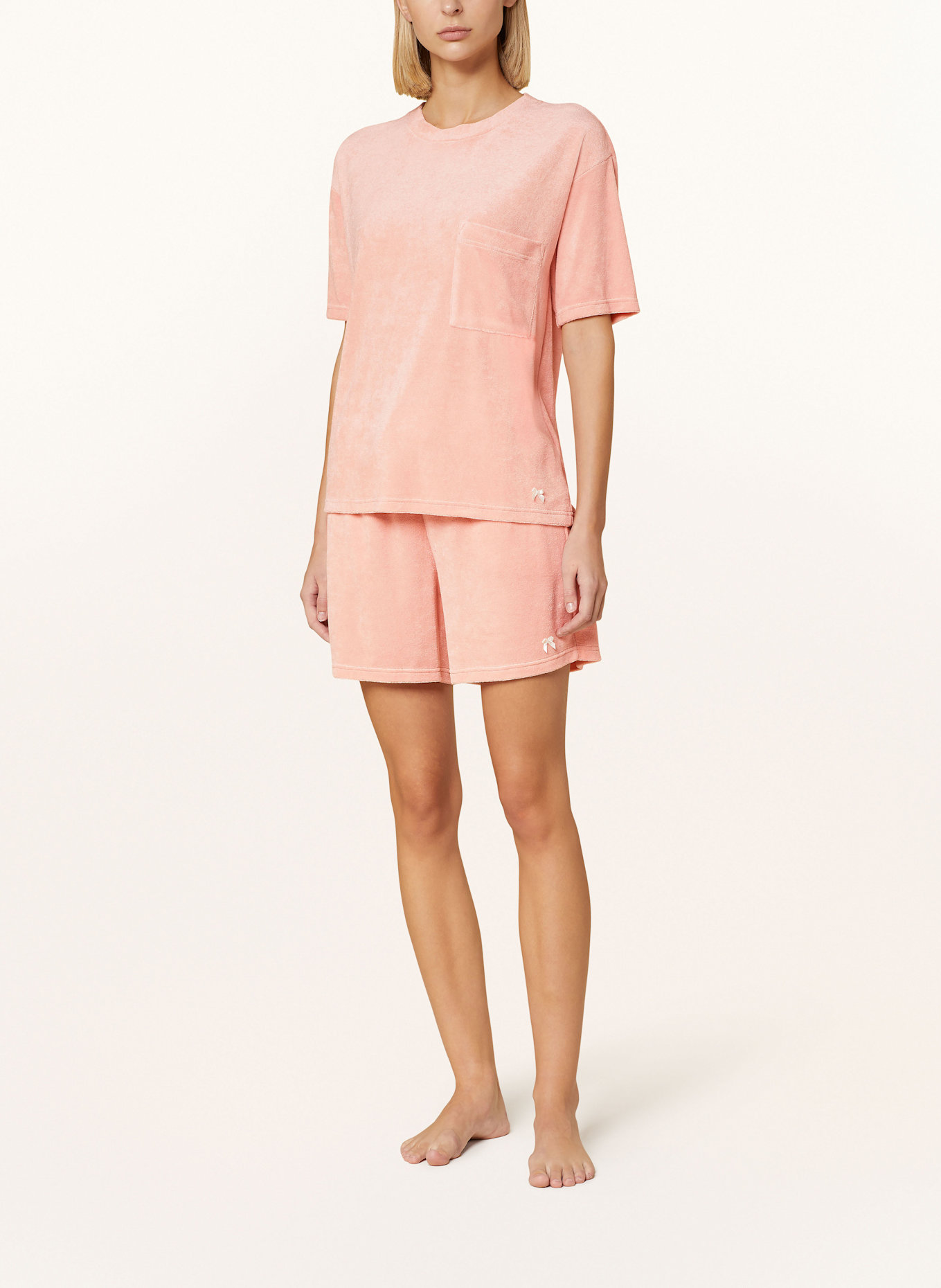 SHORT STORIES Schlafshorts aus Frottee: LACHS