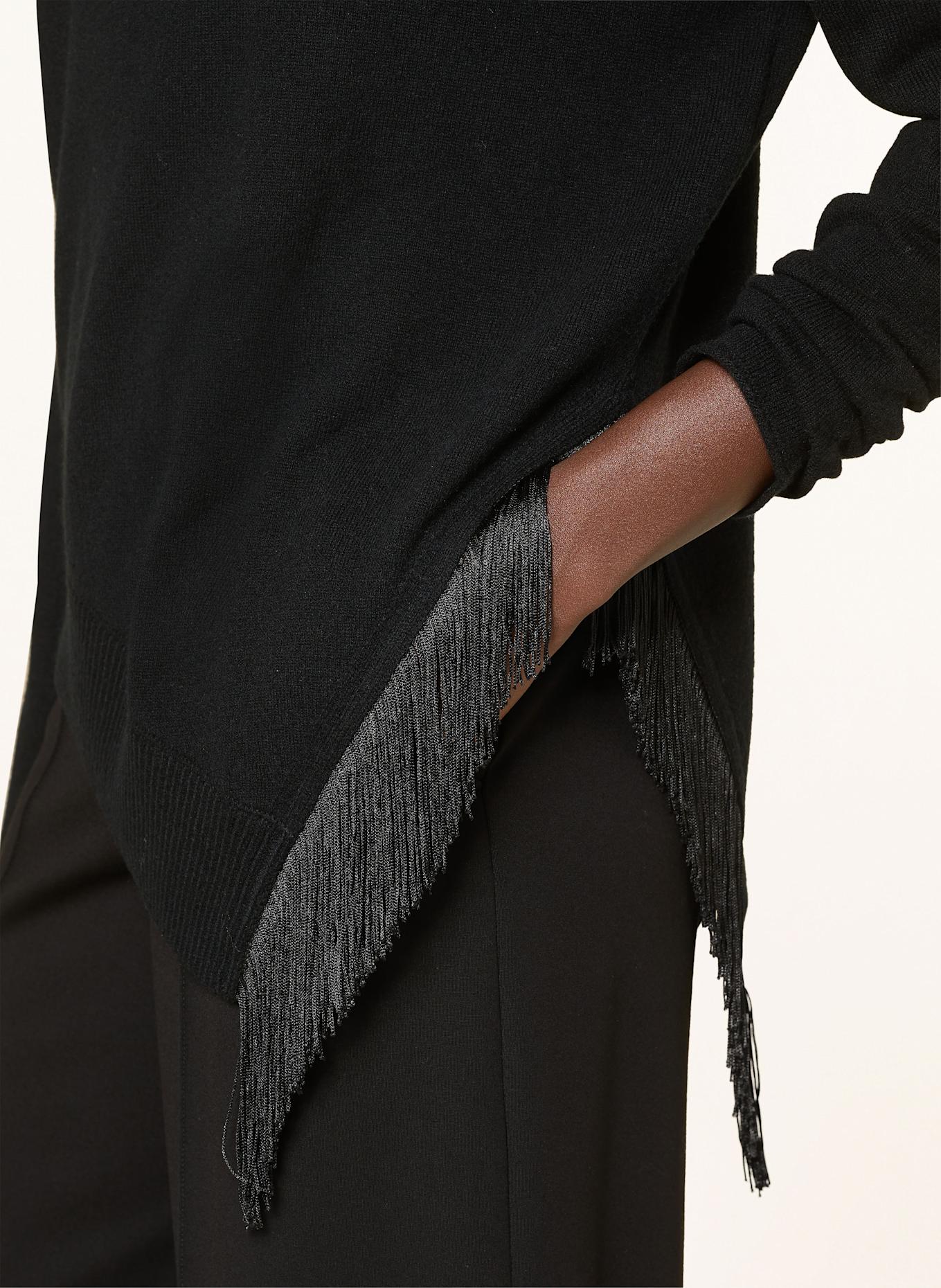 DOROTHEE SCHUMACHER Rollkragenpullover FRINGE STATEMENT mit Cashmere: SCHWARZ