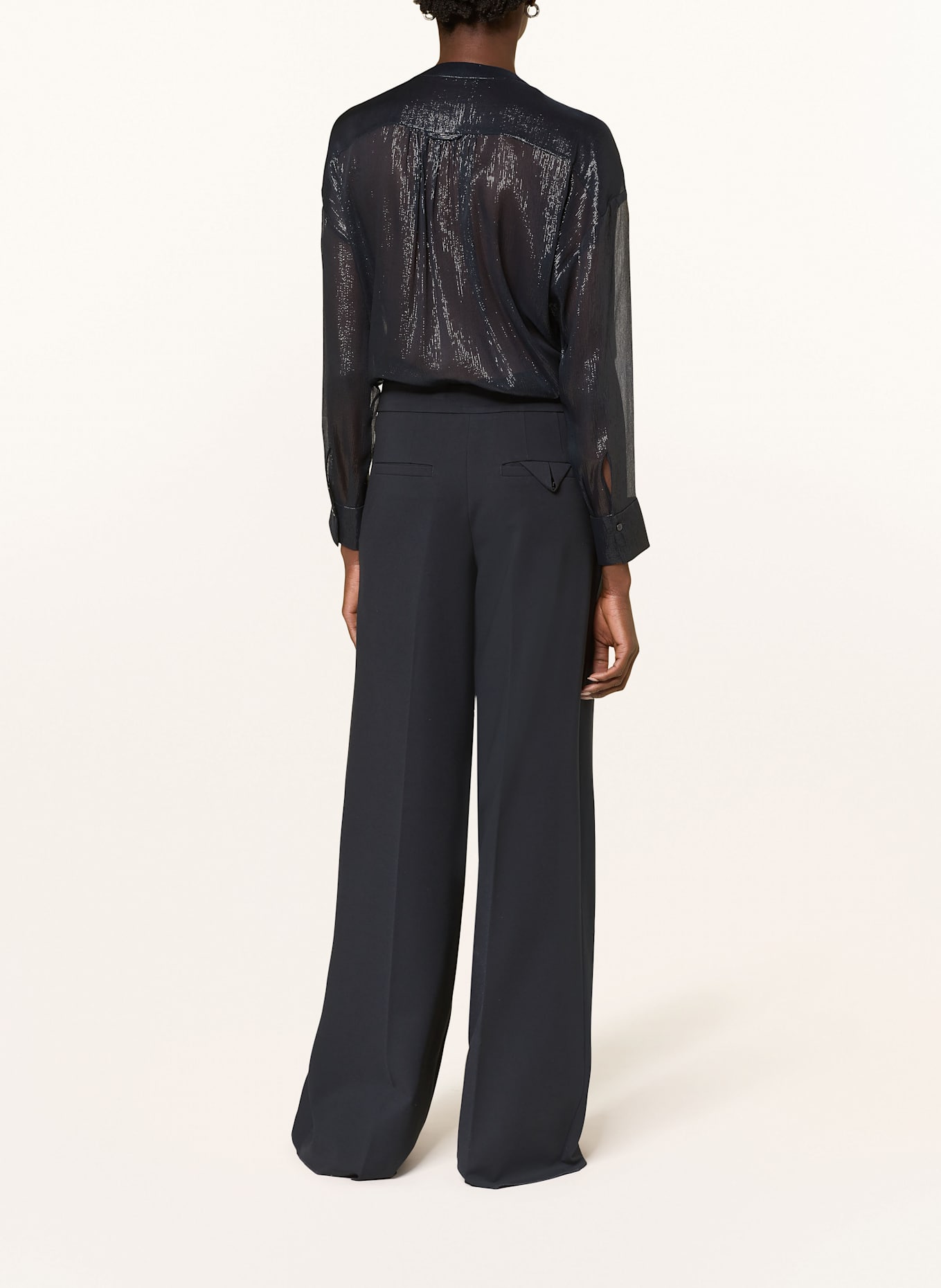 DOROTHEE SCHUMACHER Seidenbluse SHIMMERING SHINE: DUNKELBLAU/ SILBER