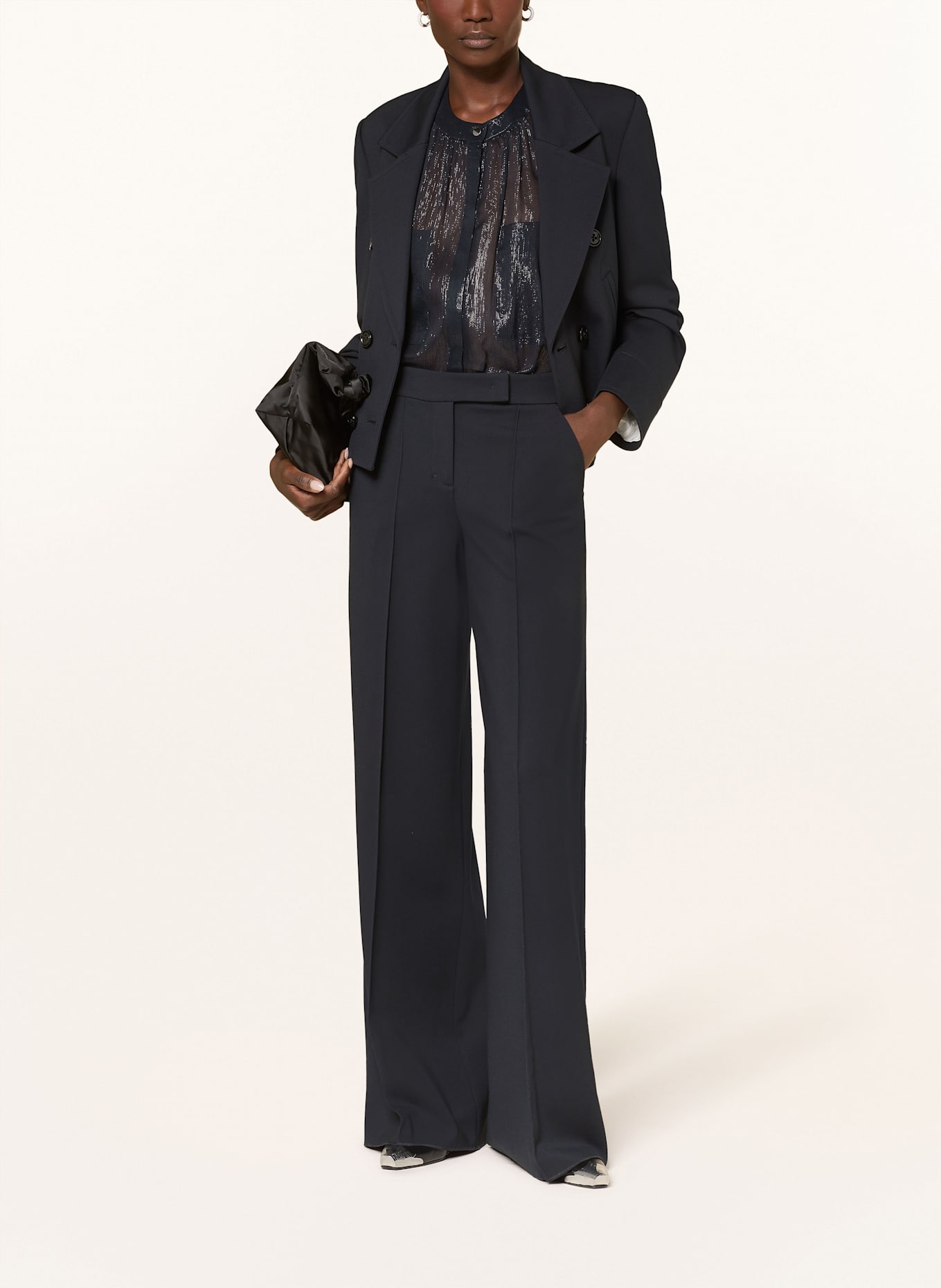DOROTHEE SCHUMACHER Seidenbluse SHIMMERING SHINE: DUNKELBLAU/ SILBER