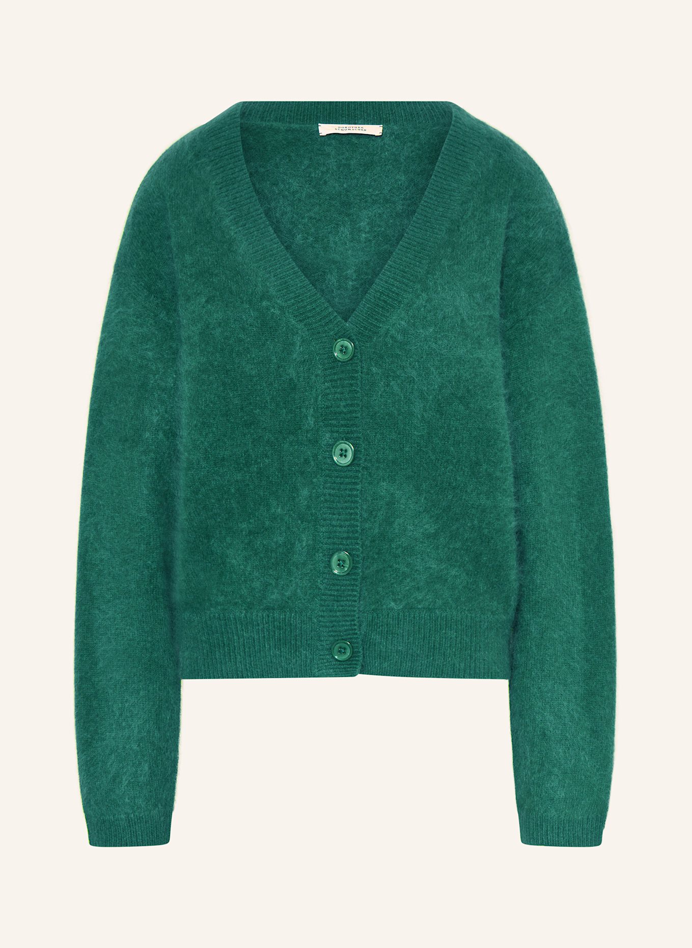 DOROTHEE SCHUMACHER FLUFFY STATEMENTS cardigan with cashmere: GREEN