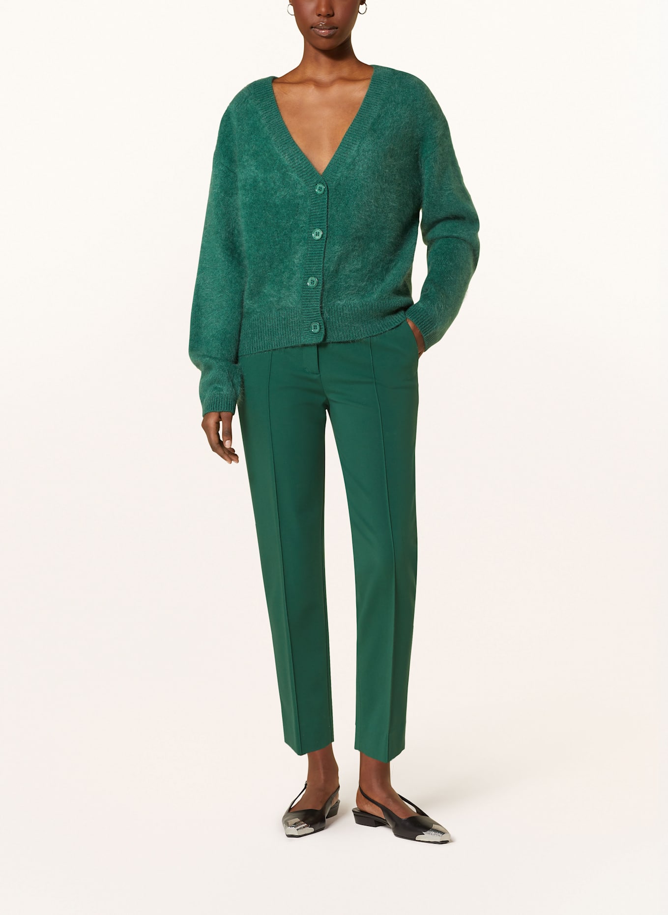 DOROTHEE SCHUMACHER FLUFFY STATEMENTS cardigan with cashmere: GREEN