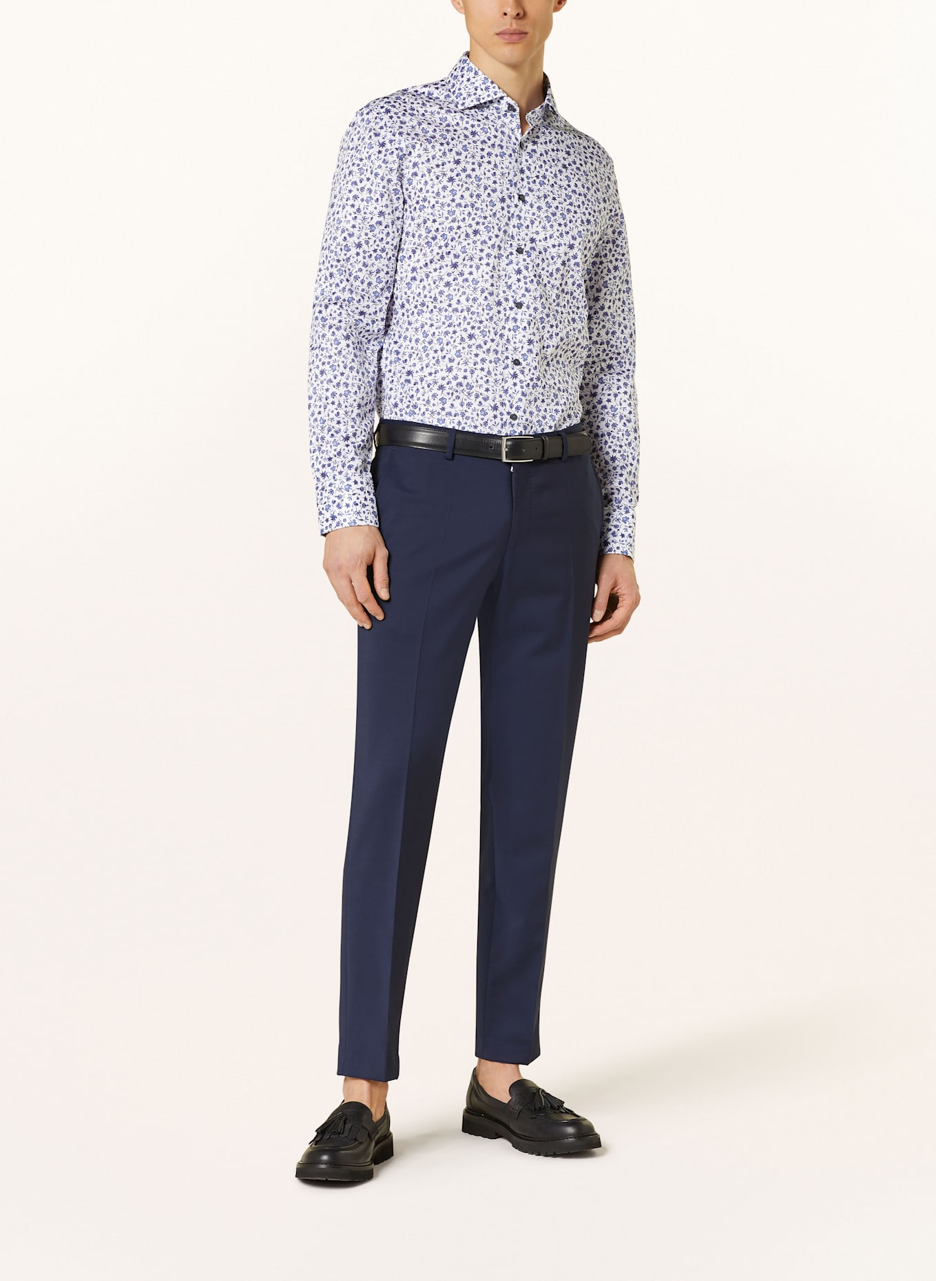 1863 by ETERNA Hemd Slim Fit: WEISS / LILA / SCHWARZ