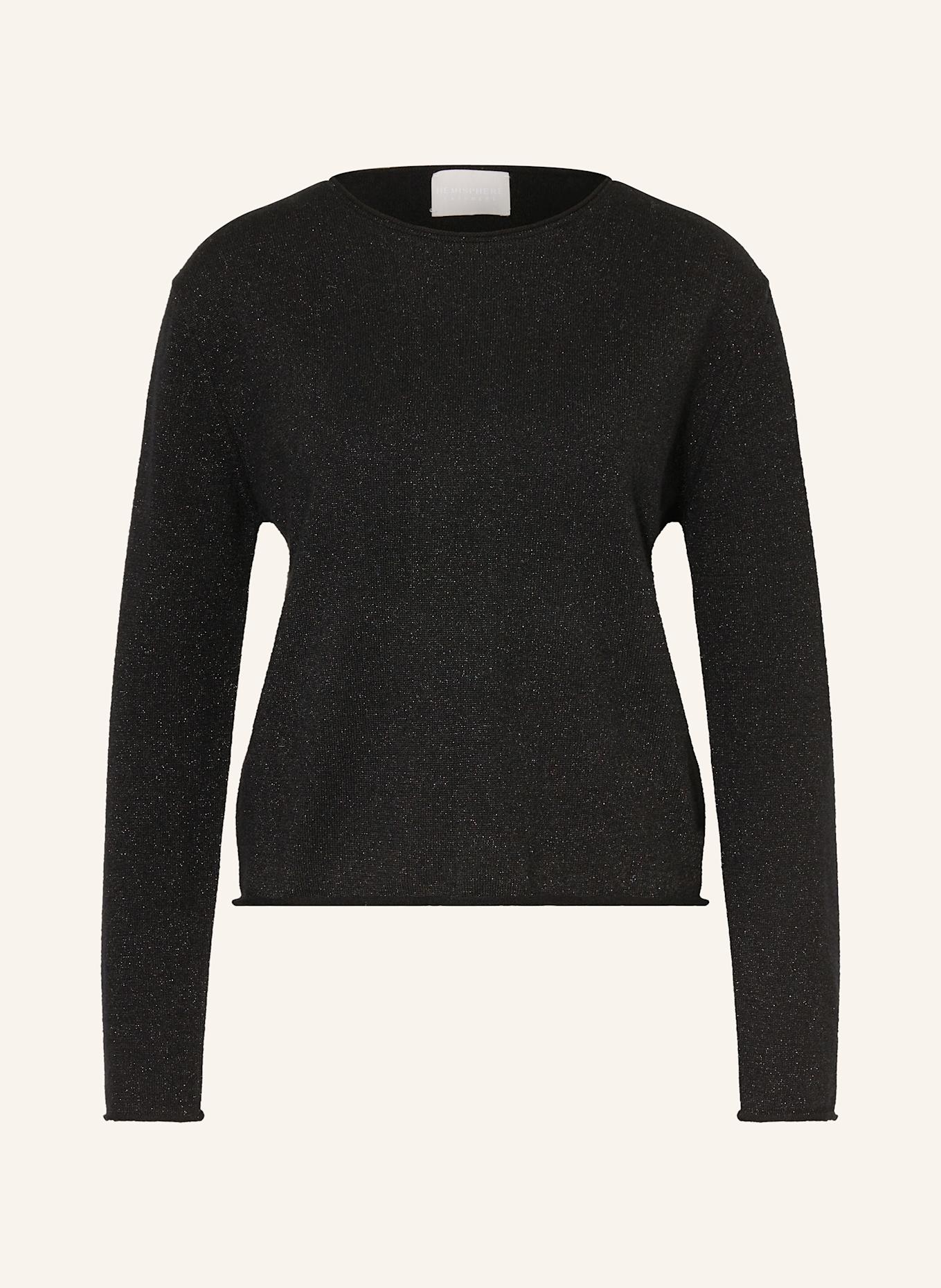 HEMISPHERE Pull en cachemire avec fil pailleté: NOIR