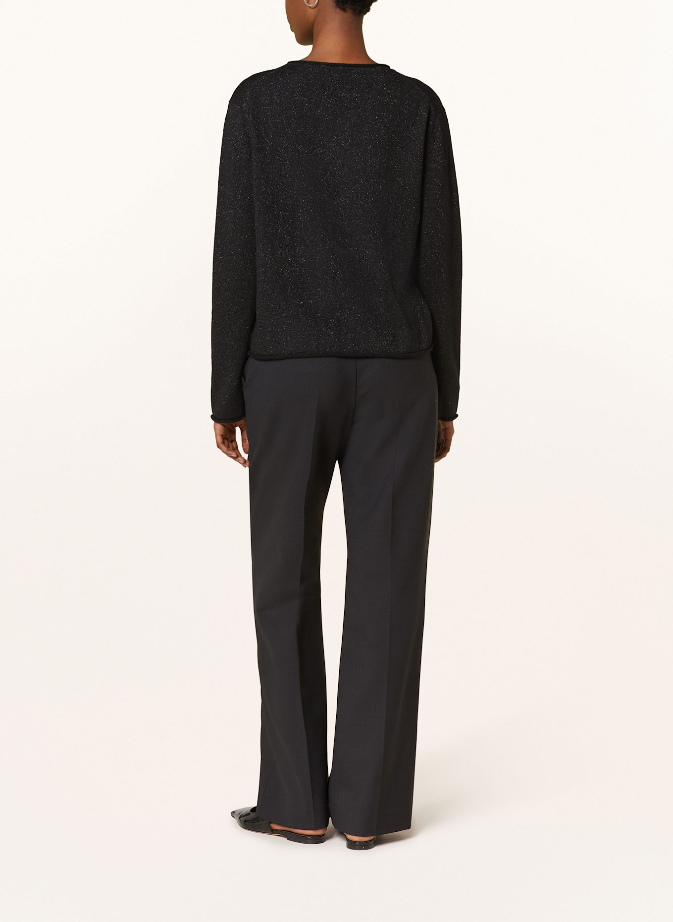 HEMISPHERE Pull en cachemire avec fil pailleté: NOIR
