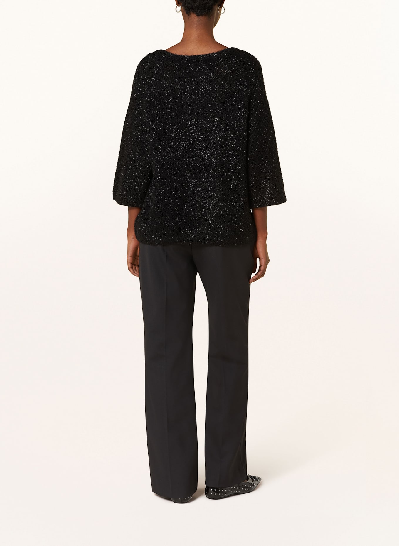 HEMISPHERE Sweater with cashmere and glitter thread, Color: BLACK (Image 3)