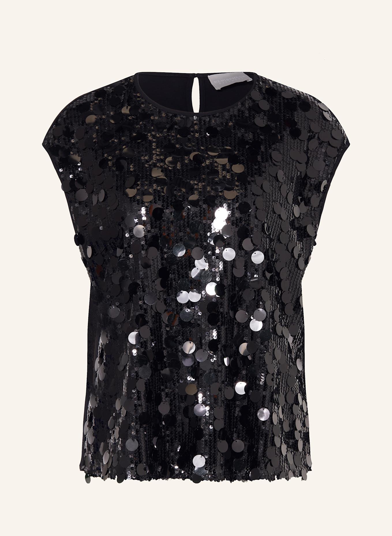 HEMISPHERE Blusentop TANJA mit Pailletten: SCHWARZ