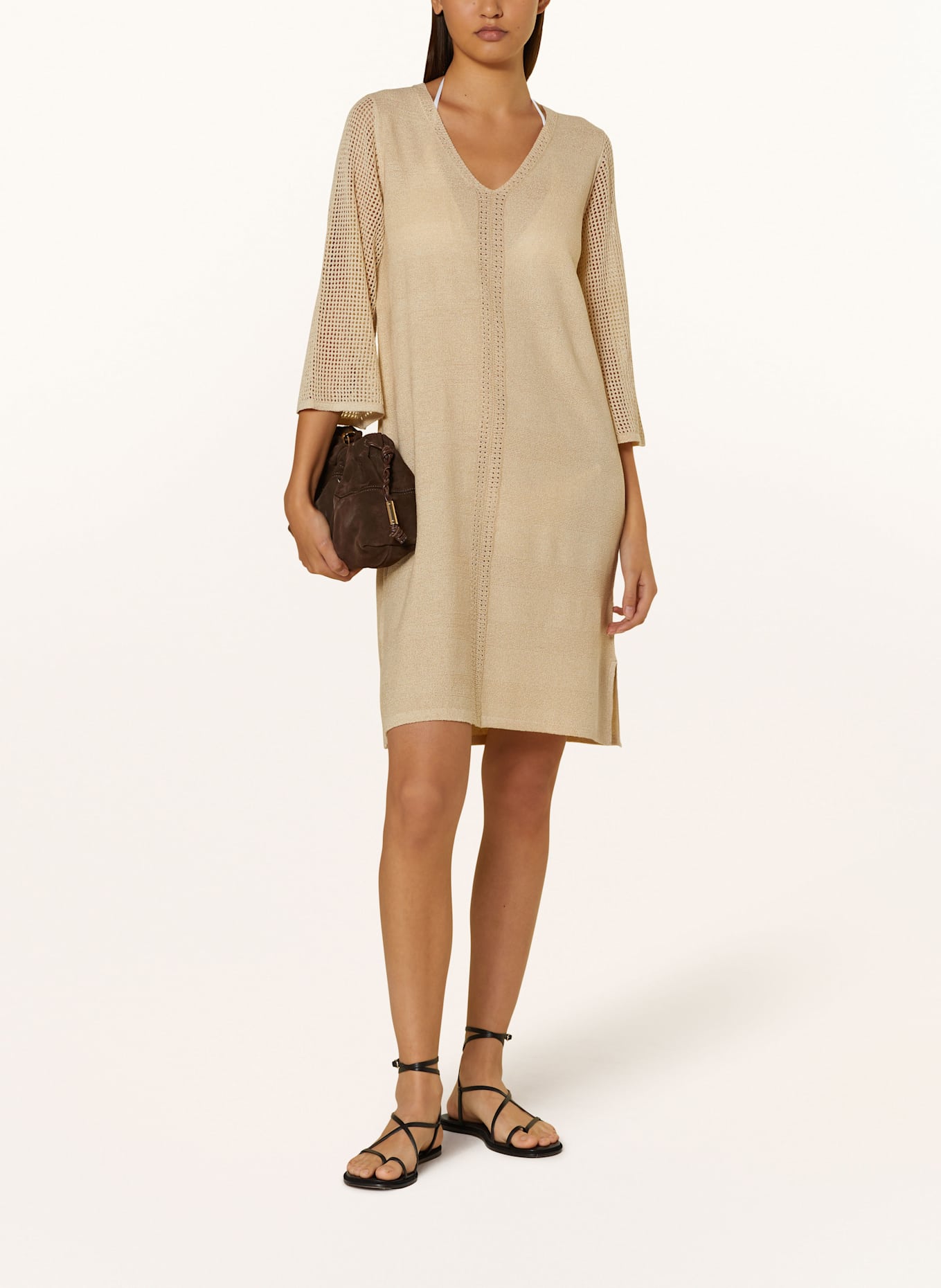 MARYAN MEHLHORN Strandkleid ORNATION mit 3/4-Arm und Glitzergarn, Farbe: CREME (Bild 2)