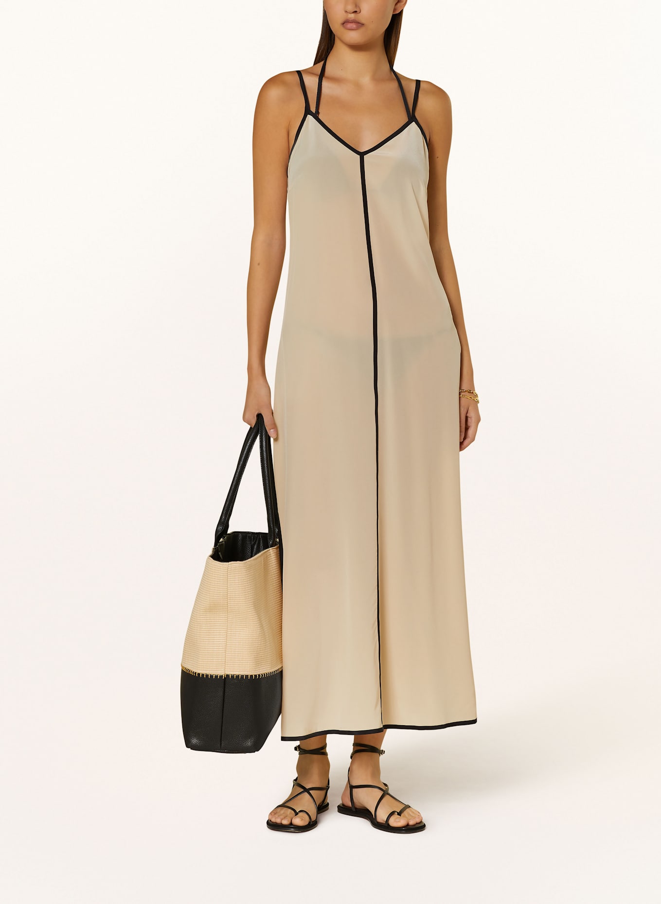 MARYAN MEHLHORN Strandkleid STRATUM: BEIGE / SCHWARZ