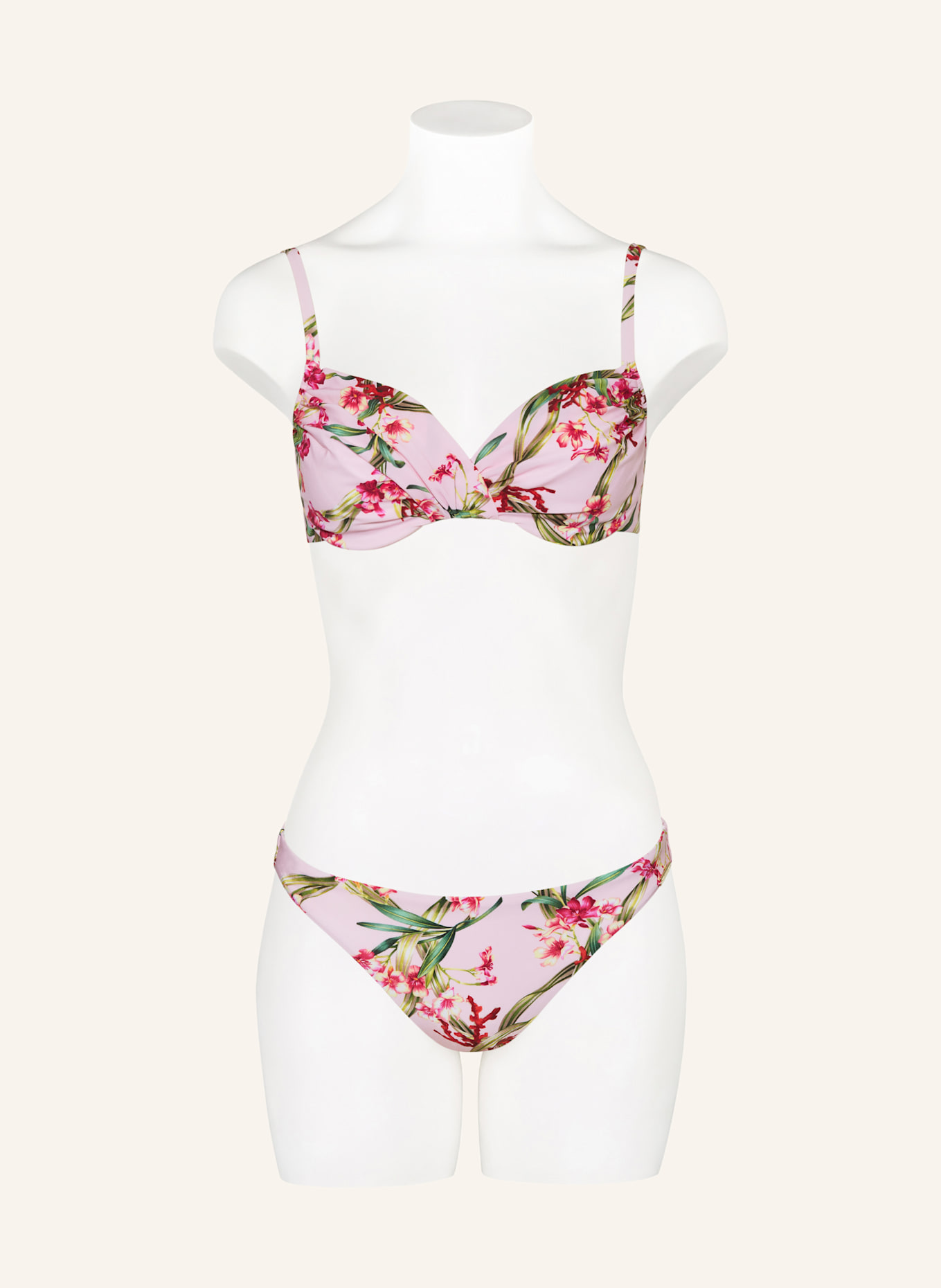 MARYAN MEHLHORN Basic-Bikini-Hose BOTANIQUE: ROSA / PINK / GRÜN