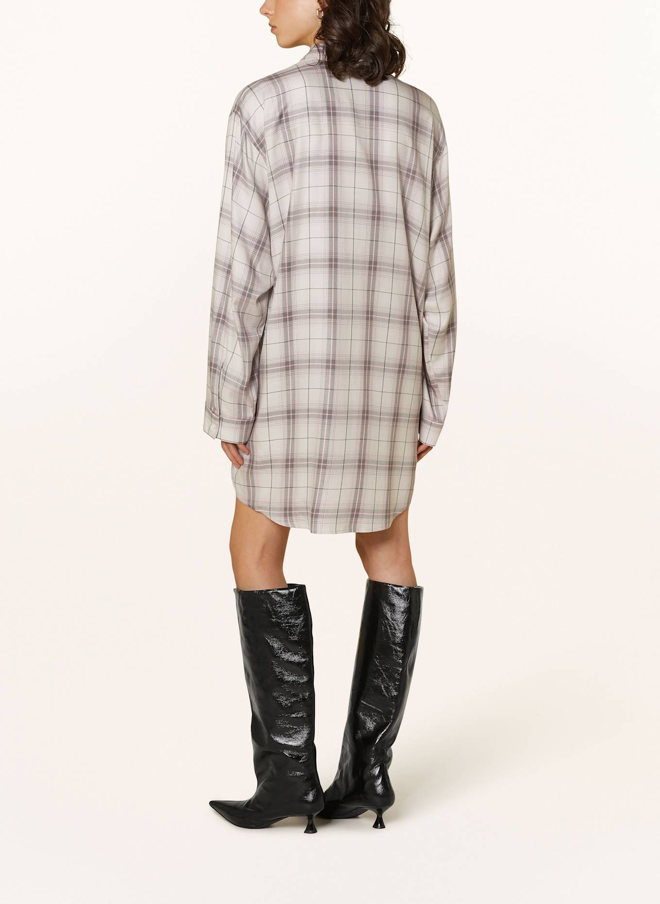 DIESEL Hemdblusenkleid D-DALIS-Q1: HELLGRAU/ PINK/ DUNKELGRAU
