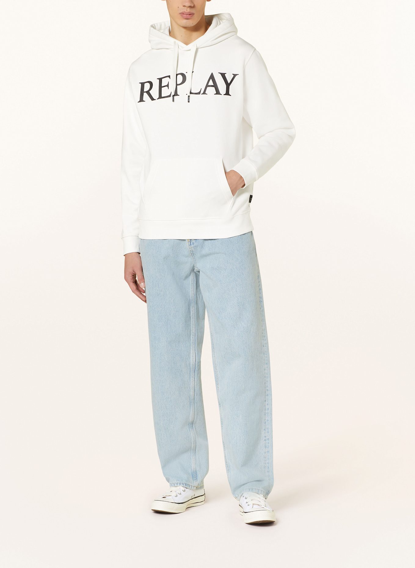 REPLAY Hoodie: ECRU