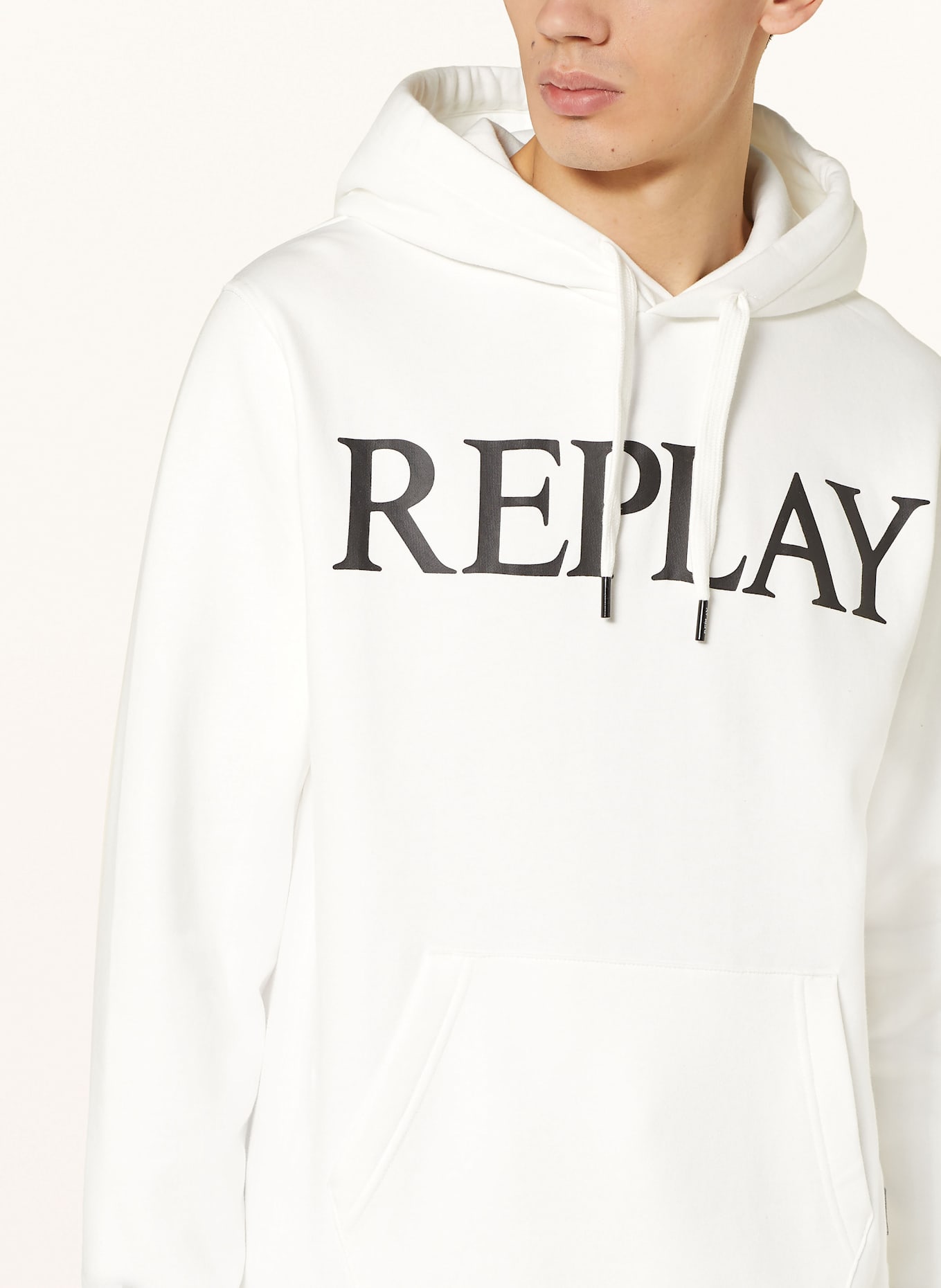 REPLAY Hoodie: ECRU