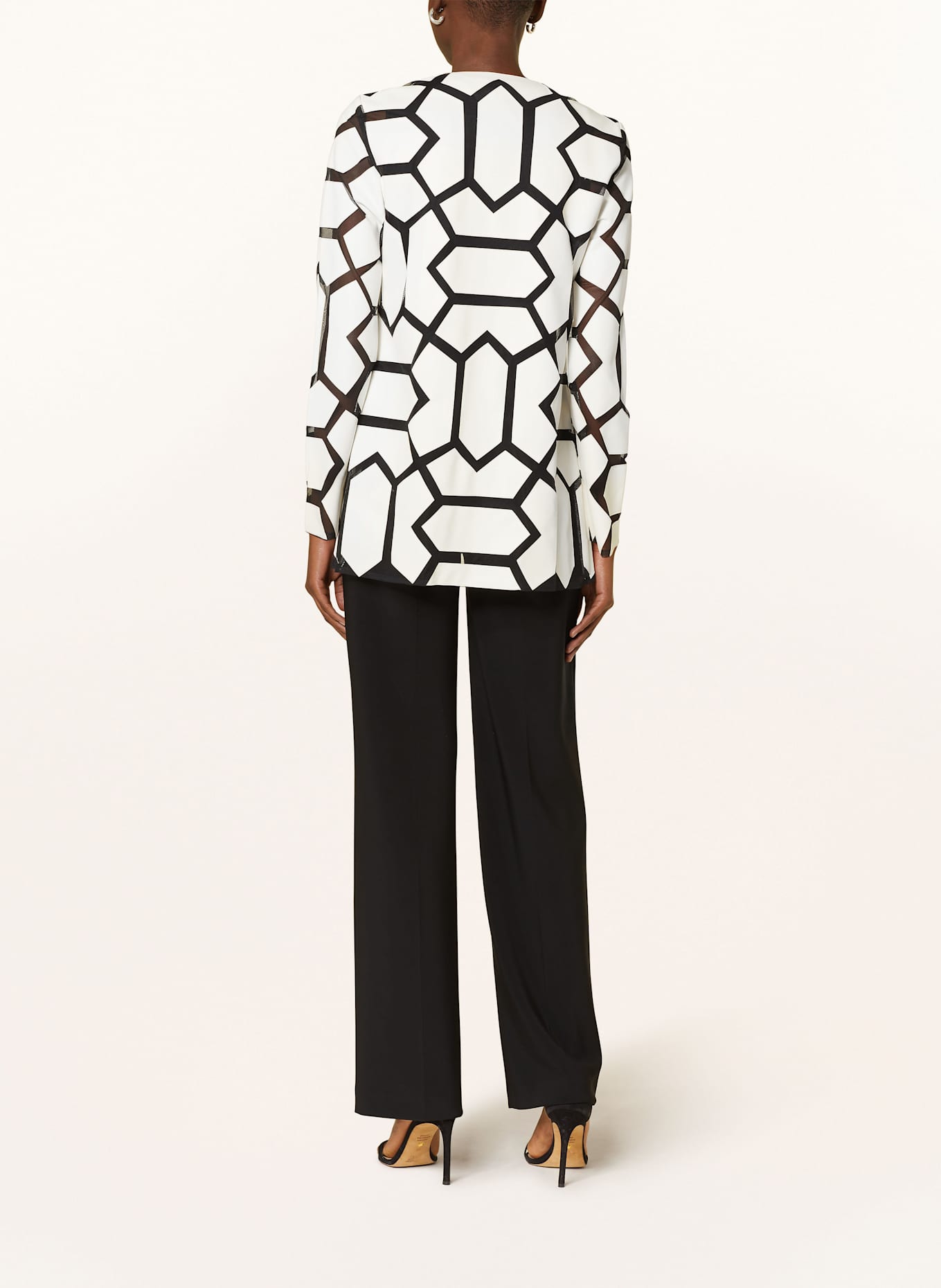 Joseph Ribkoff Jacke in Lederoptik: SCHWARZ / WEISS