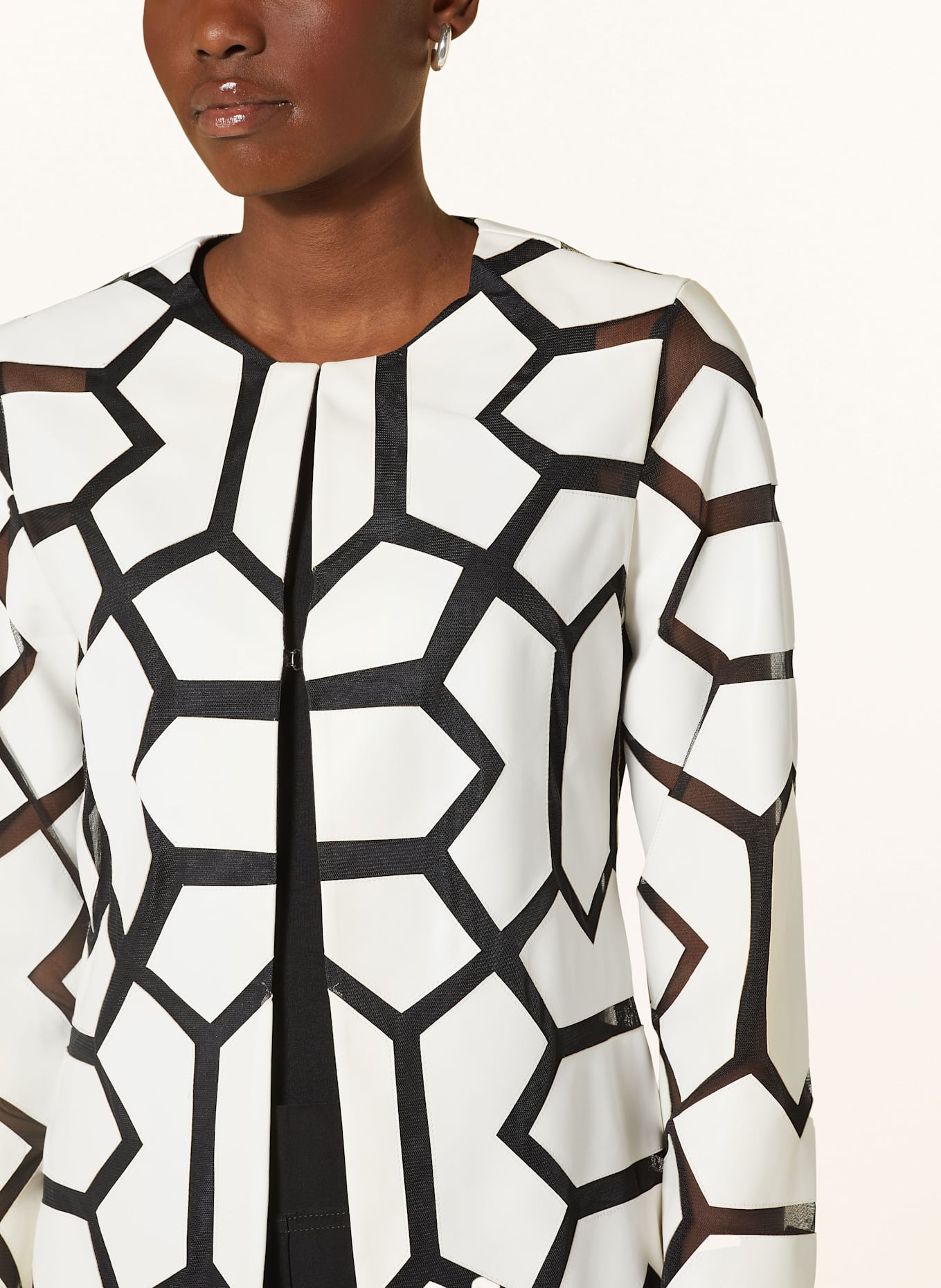 Joseph Ribkoff Jacke in Lederoptik: SCHWARZ / WEISS