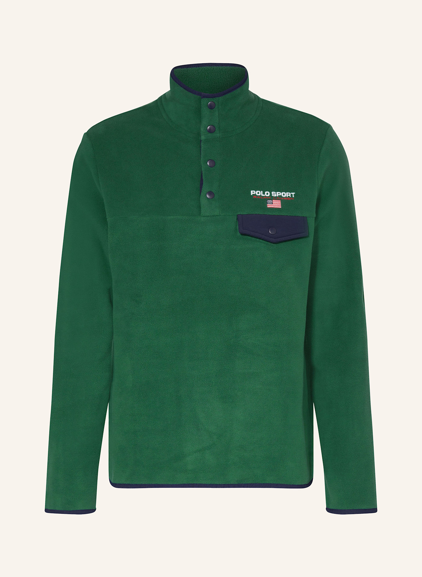 POLO SPORT Fleece half zip sweater in green