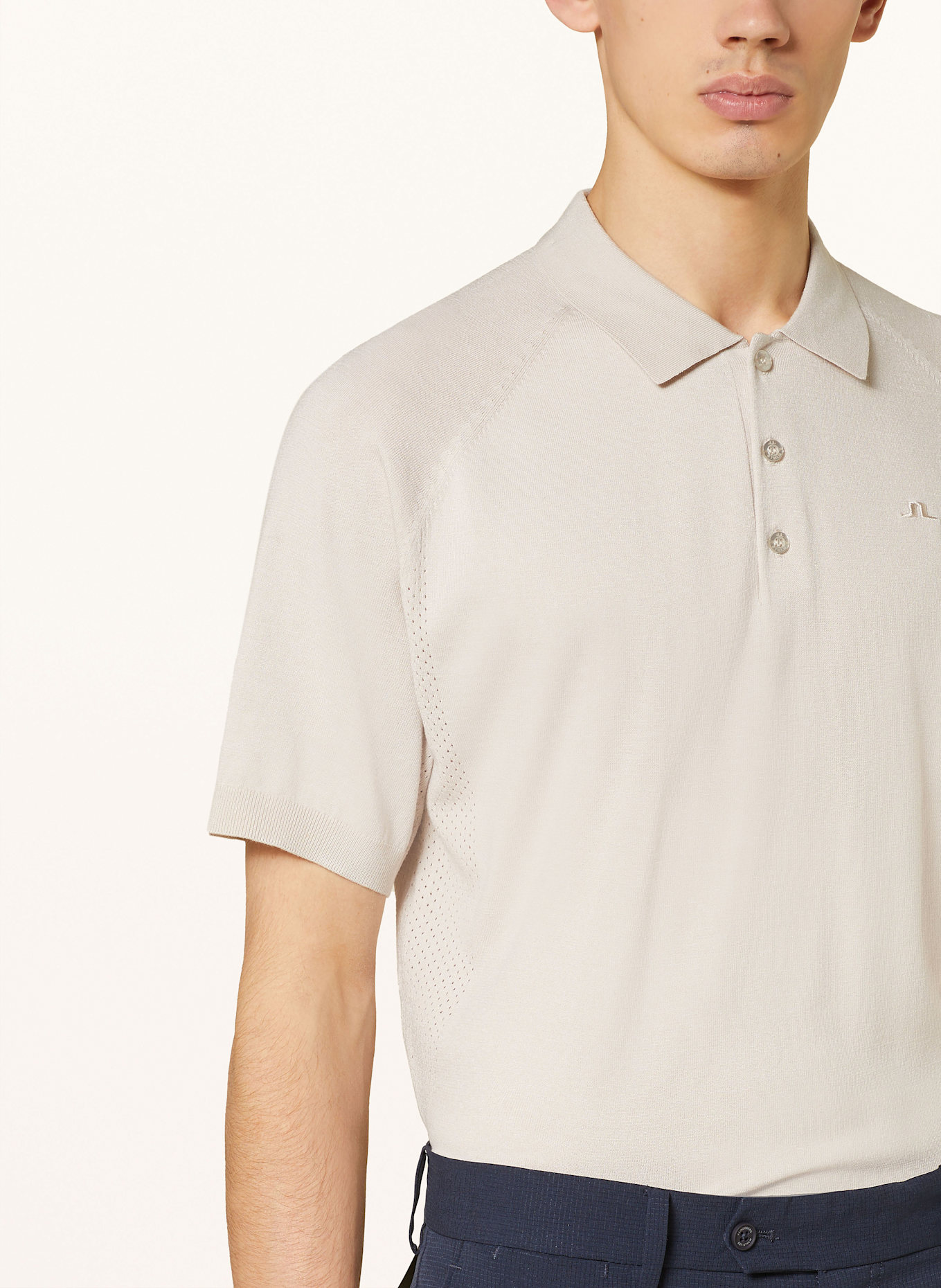 J.LINDEBERG Knitted polo pull shirt MARTIN KNIT, Color: BEIGE (Image 4)
