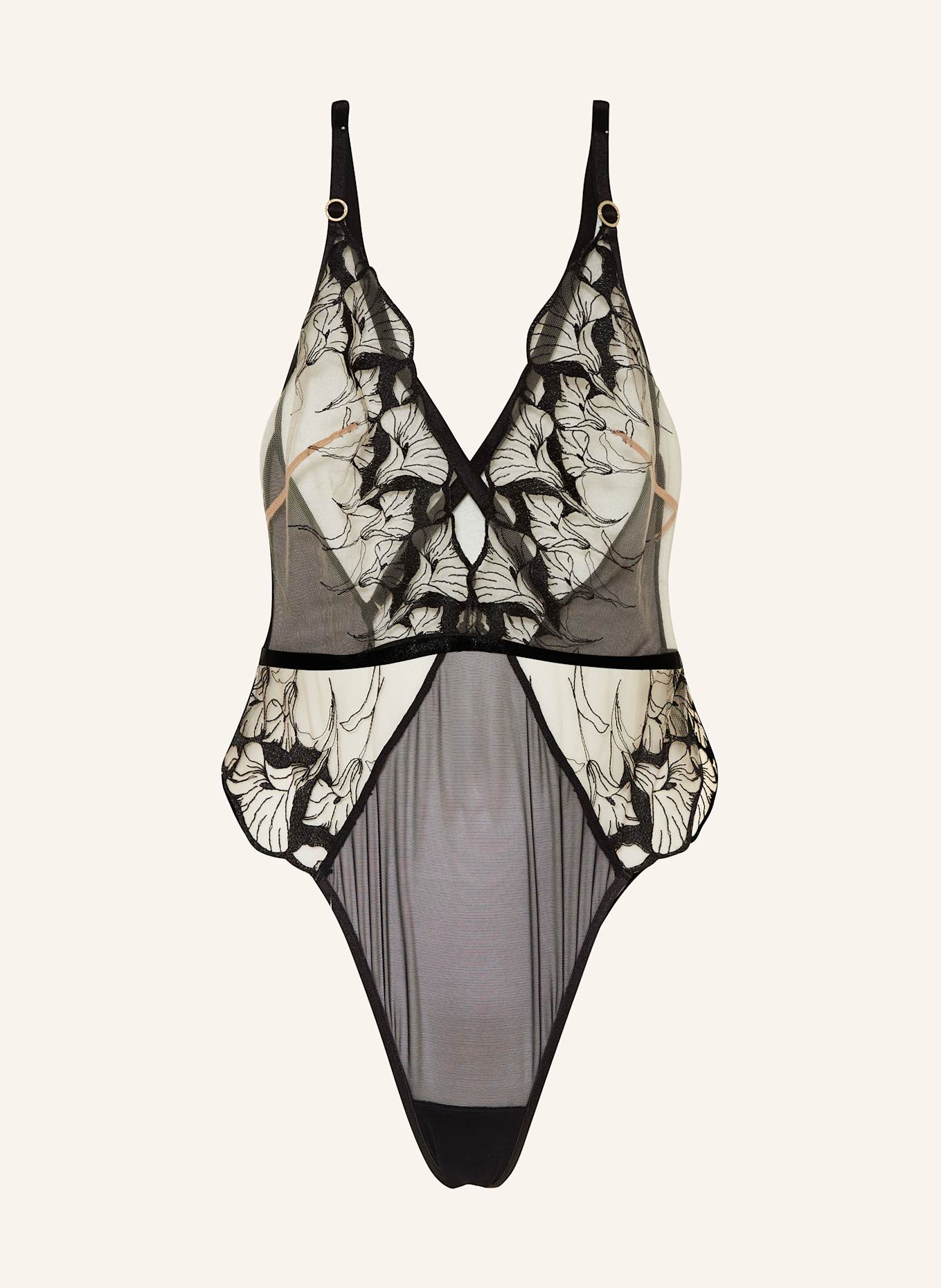 BLUEBELLA Body ze stringami KALMIA: CZARNY / BEŻOWY