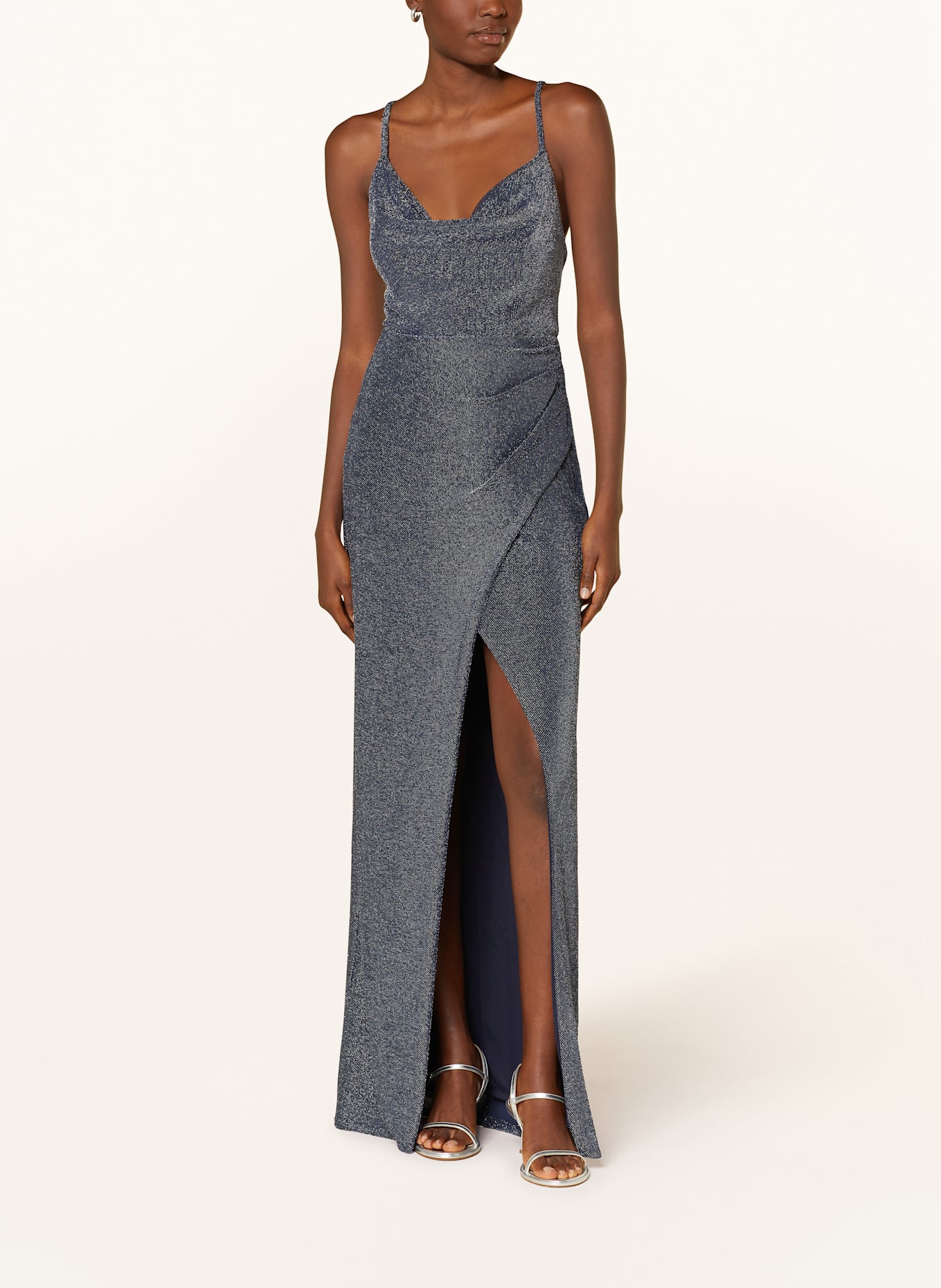 VM Vera Mont Abendkleid mit Glitzergarn: DUNKELBLAU / GRAU