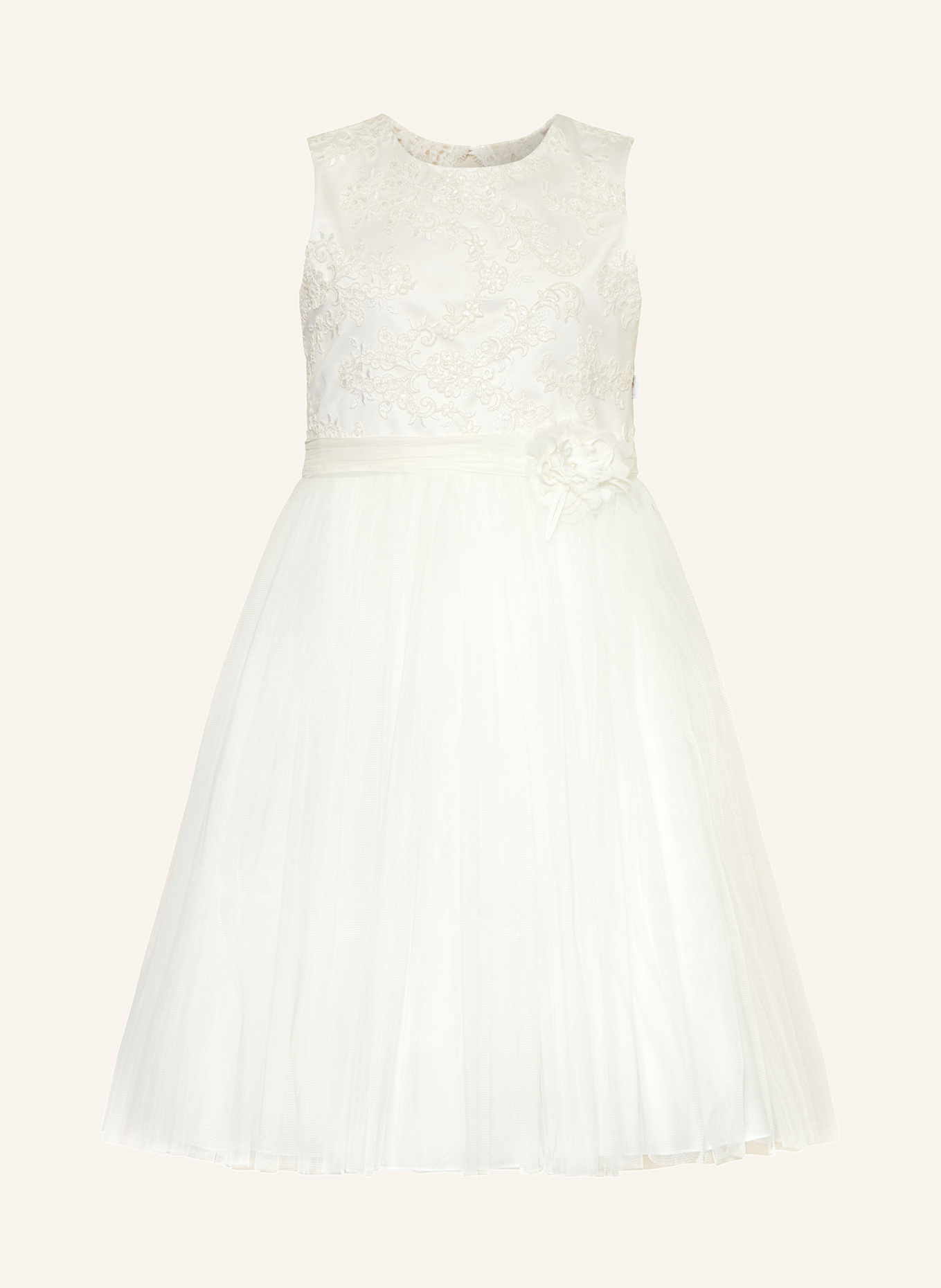 MONNY Cocktailkleid im Materialmix mit Pailletten: WEISS