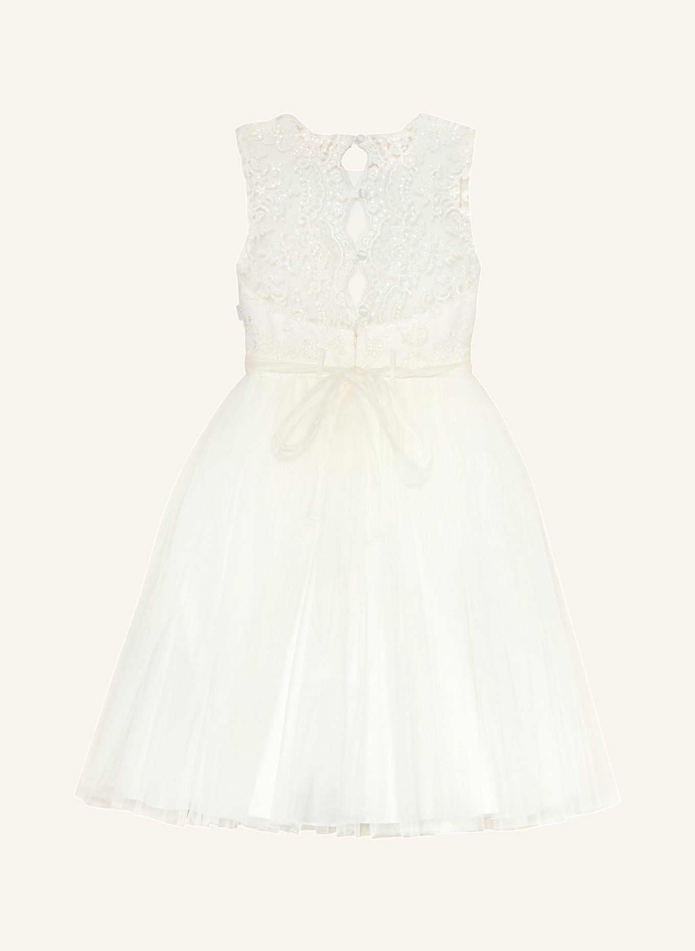 MONNY Cocktailkleid im Materialmix mit Pailletten: WEISS