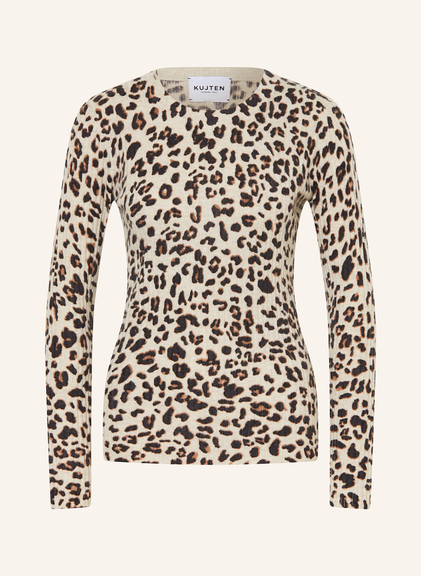 KUJTEN Cashmere sweater PULS, Color: CREAM/ BLACK/ BROWN (Image 1)