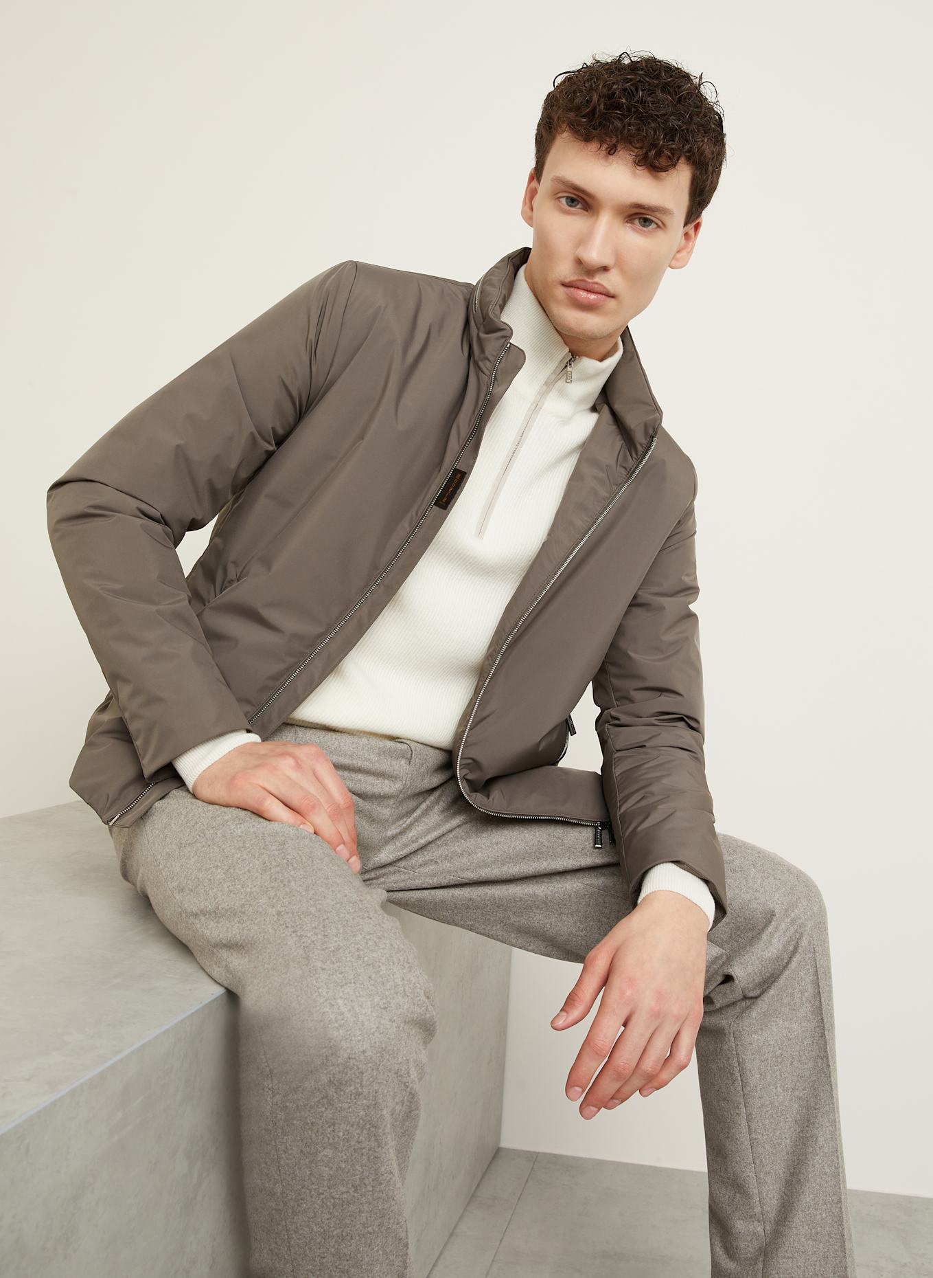 MOORER Jacke ALCIDE: TAUPE